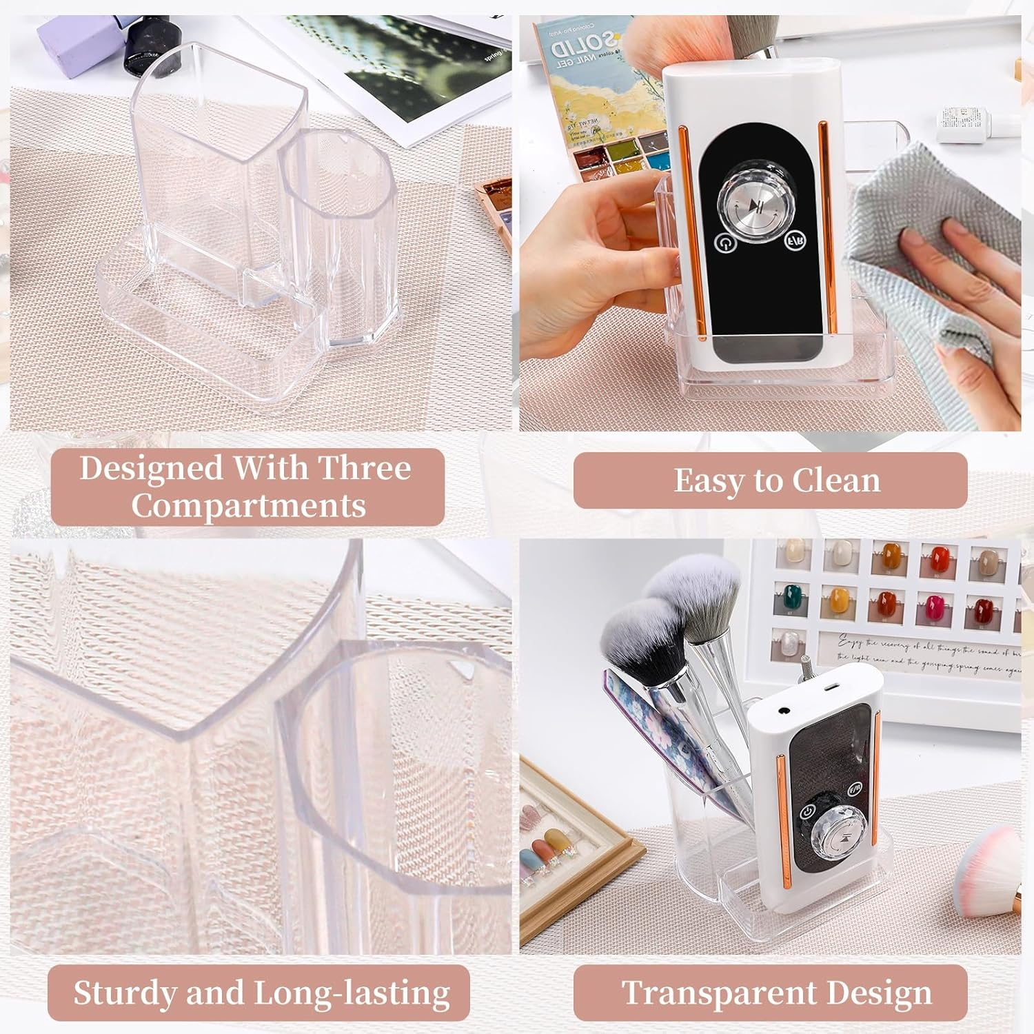 BQAN Nail Drill Holder Box Professional Organizers and Storage for Nail Tech, Nail Drill Stand Display Storage Nail Desk Organizer for Nail Lovers