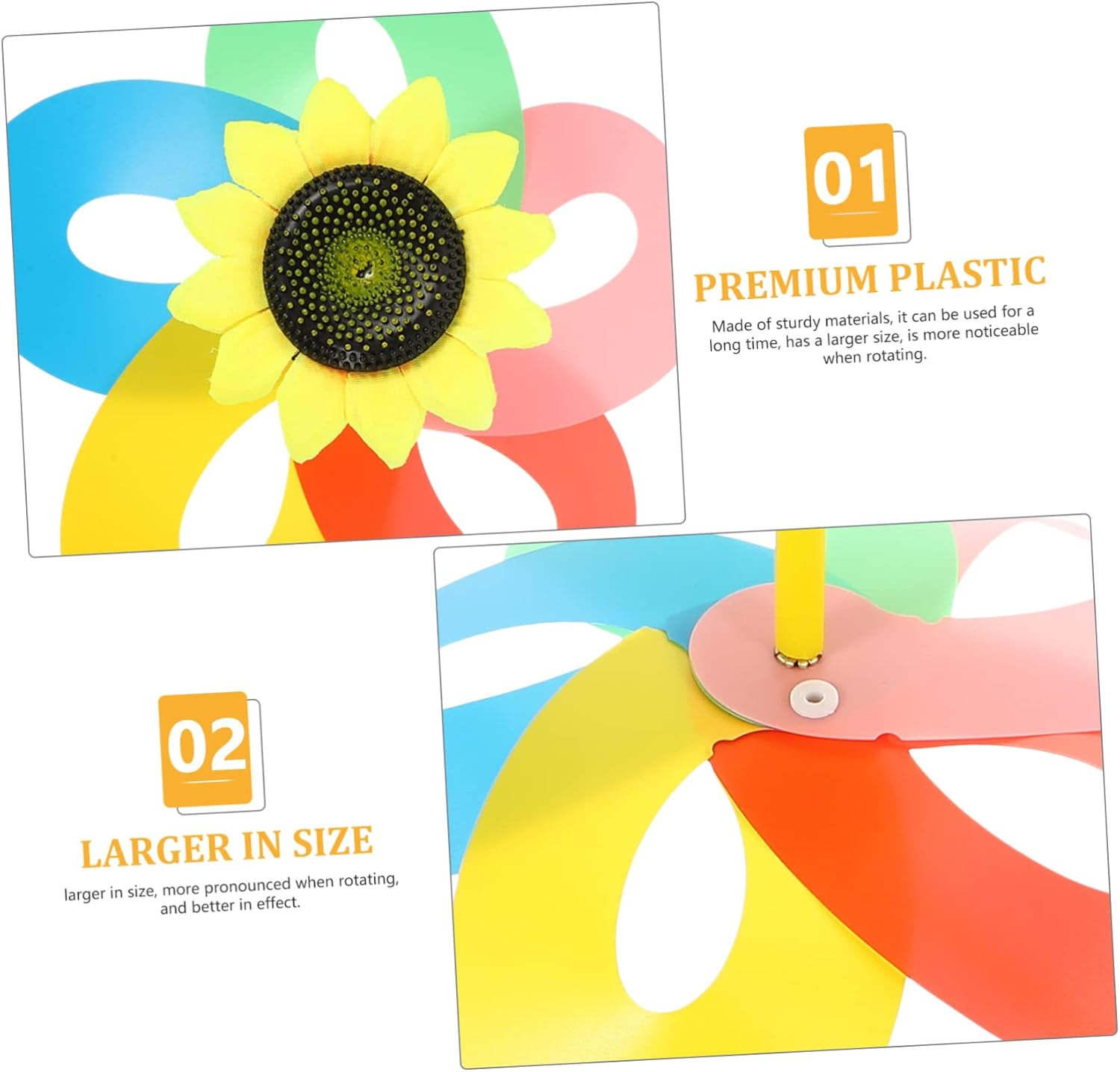 SUPVOX 2Pcs Easy to Use Outdoor Windmill Decor Large Pinwheel for Garden Yard Lawn Solar Decor Wind Spinners image number 1