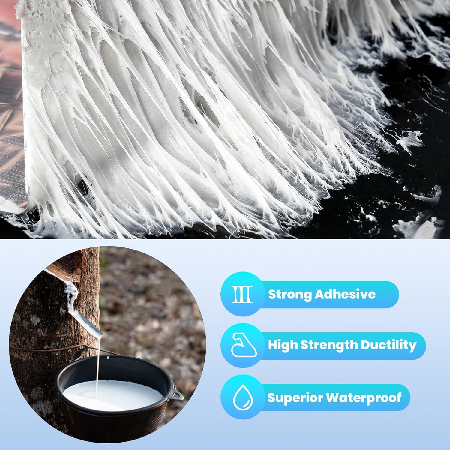 ADHES Butyl Tape Waterproof Tape 100Mm X 5M, Aluminum Foil Tape Butyl Sealant Tape 1.2Mm Thick for RV Repair, Window, Boat and Pipe Sealing, Glass & EDPM Rubber Roof Patching, Silver image number 1