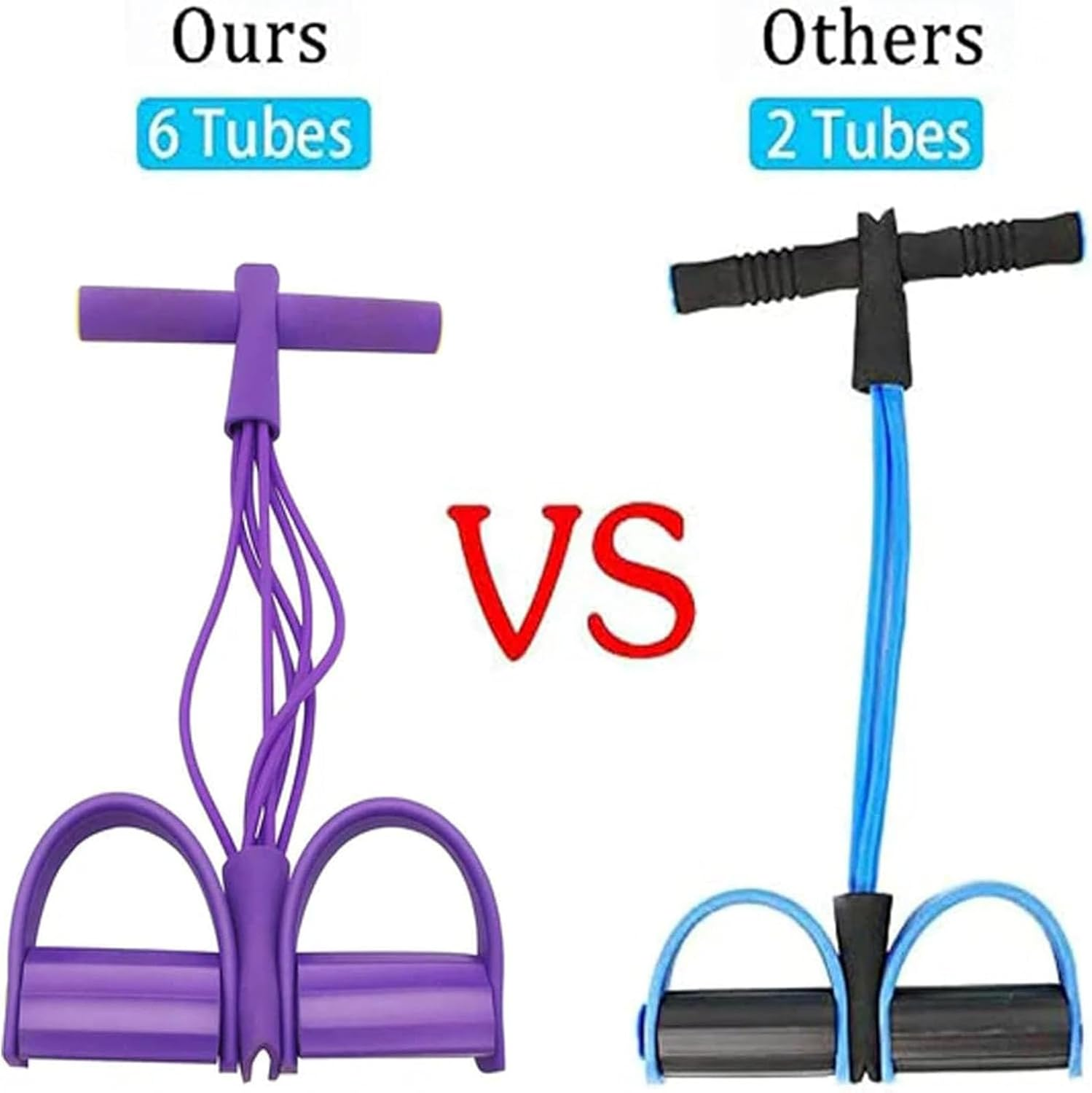 Saludea Gentle Fit Elastic Foot Resistance Band, Saludea Gentle Fit, 21 Fitness Resistance Bands-6 Tube Pedal Ankle Puller for Arm&Leg Training for Men and Women - Blue image number 4