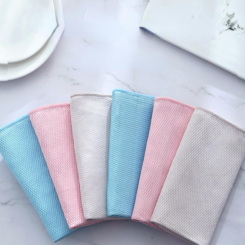 5 Pack Good Home Reuseable Cleaning Cloth, Household Ultra Absorbent Cleaning Towel for Cleaning Glass, Special Kitchen Microfiber Dishtowels for Everyday Kitchen Basic, 30&times;40 CM (5, 5 Colors) image number 5