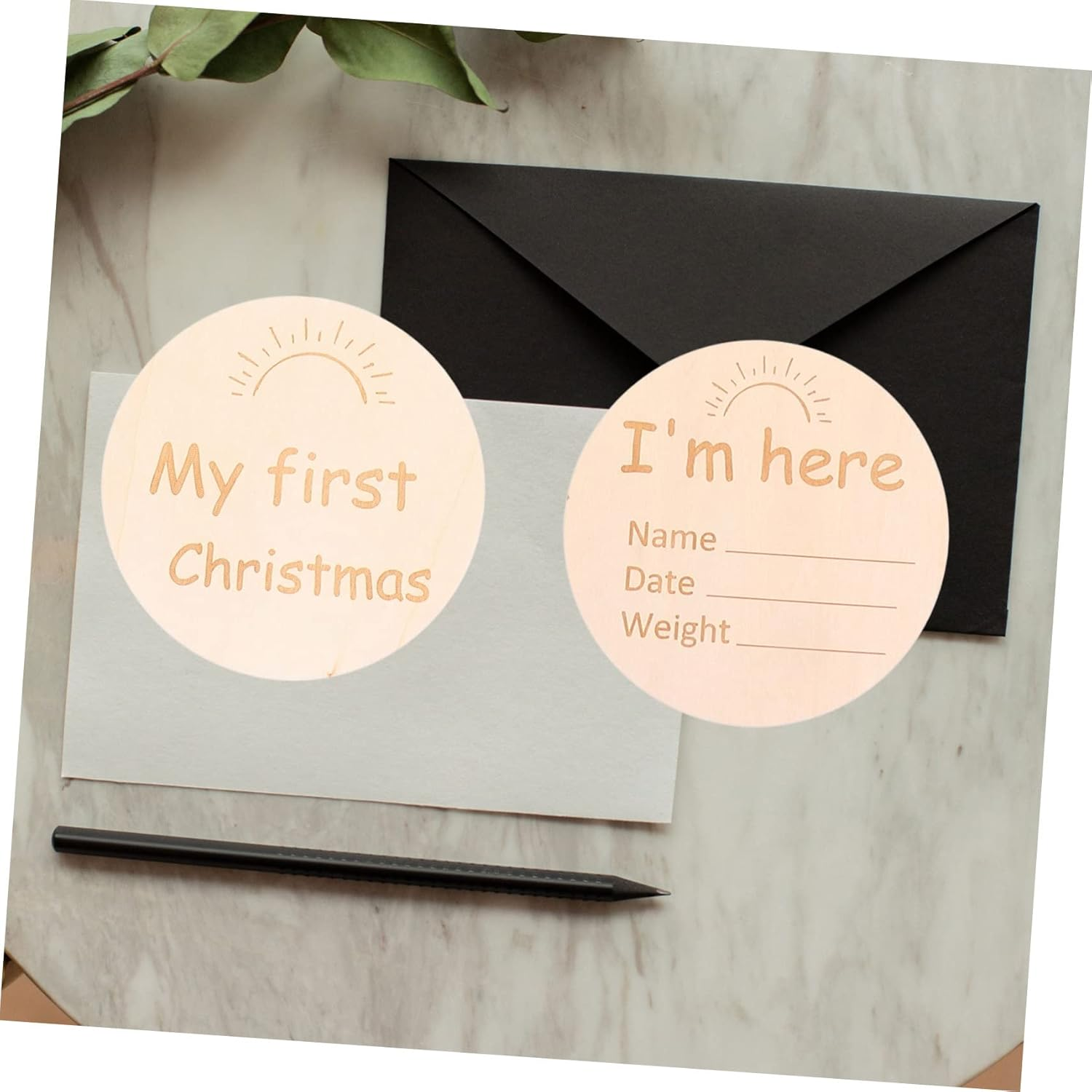 Toddmomy 13Pcs Wooden Birth Month Cards Double Sided Rainbow Milestone Commemorate Cards for Photography Props Safe Natural Material Smooth Surface image number 4