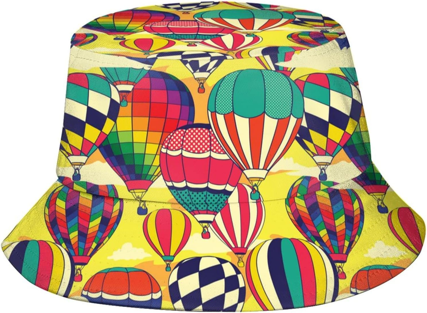 Hot Air Balloon Bucket Hat Cute Fisherman Hat Travel Packable Sun Cap Outdoor Hat for Women and Men