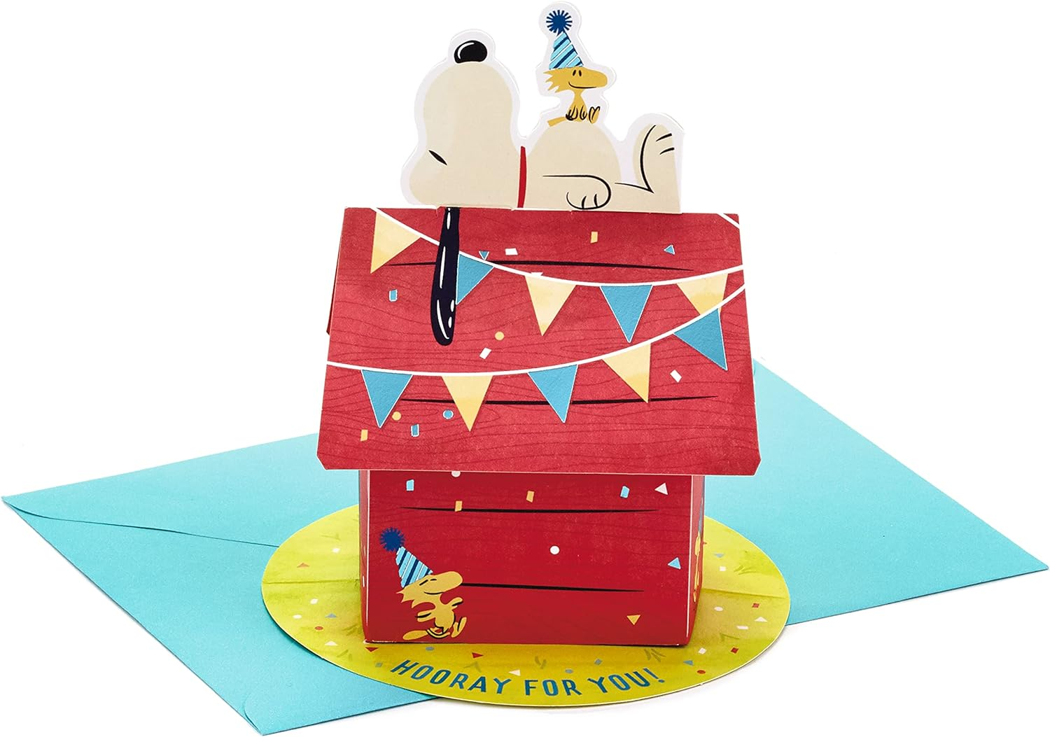 Hallmark Paper Wonder Peanuts Pop up Birthday Card (Snoopy Dog House) image number 4