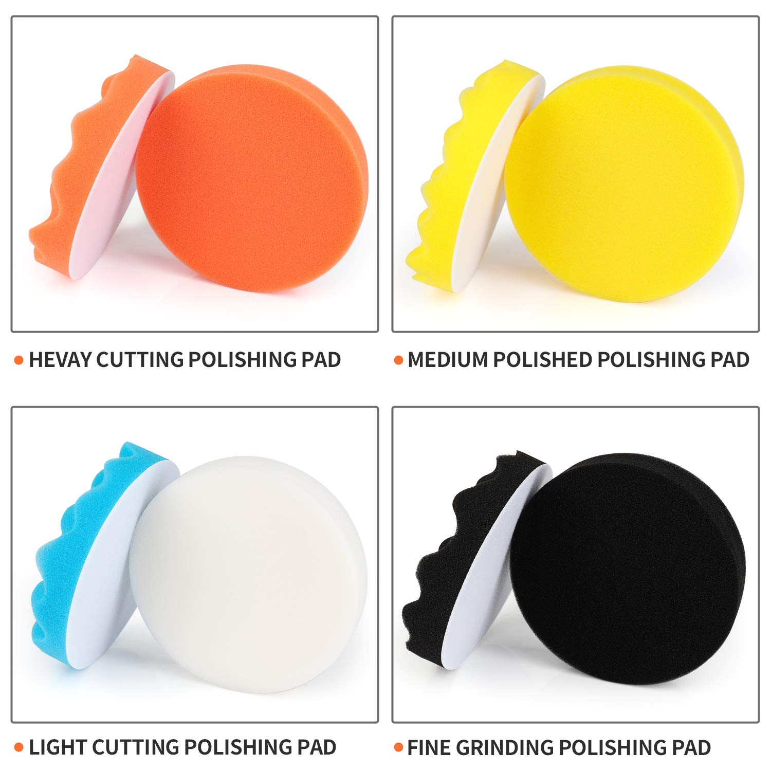 5 Inch(125 Mm) Drill Polishing Pads 11 Pcs Car Polishers and Buffers Compound Buffing Kits Drill Attactment for Auto Polisher,Sanding,Waxing image number 3
