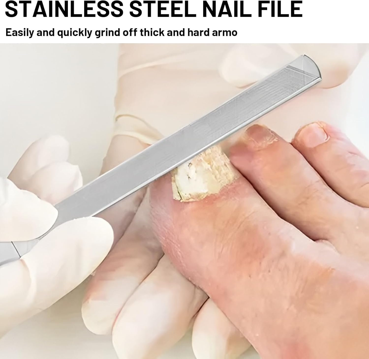 2PCS Toe Nail Files for Fungal Thick Nails,Long Steel Nail File for Onychomycosis, Fungal & Ingrown Nails &ndash; Dual-Ended Toenail Lifter,Nail Tools for Men & Women'S image number 5