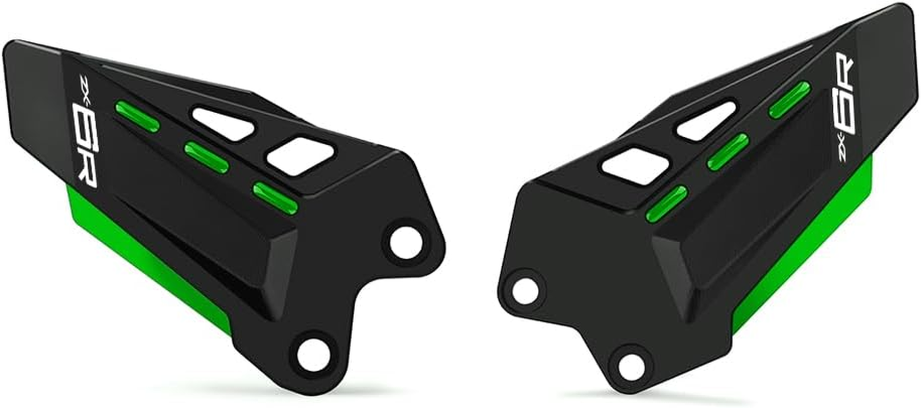 Motorcycle Foot Peg Footrest Protector Compatible with K.Awasaki Ninja ZX6R 2025 2024 2023 2022 2021 2020 2019 | Rear Heel Plates Guard ZX-6R ZX636 Ninja636 Accessories (Green)