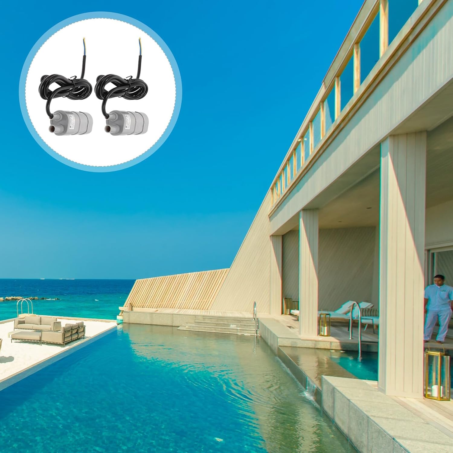 2 Pcs H Dc Submersible Water Pump with Lift Portable Aquarium Circulation and Pool Transfer Pump for Fish Tank Fountain Oxygenation image number 2