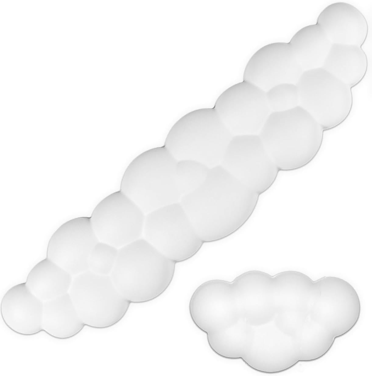 Keyboard Cloud Wrist Rest - Memory Foam Cloud Mouse Pad Wrist Rest,Soft Cute Wrist Rest Pad,Ergonomic Nonslip Comfortable Cushion Set,Keyboard Rest Typing Pain Relief,For Home Office