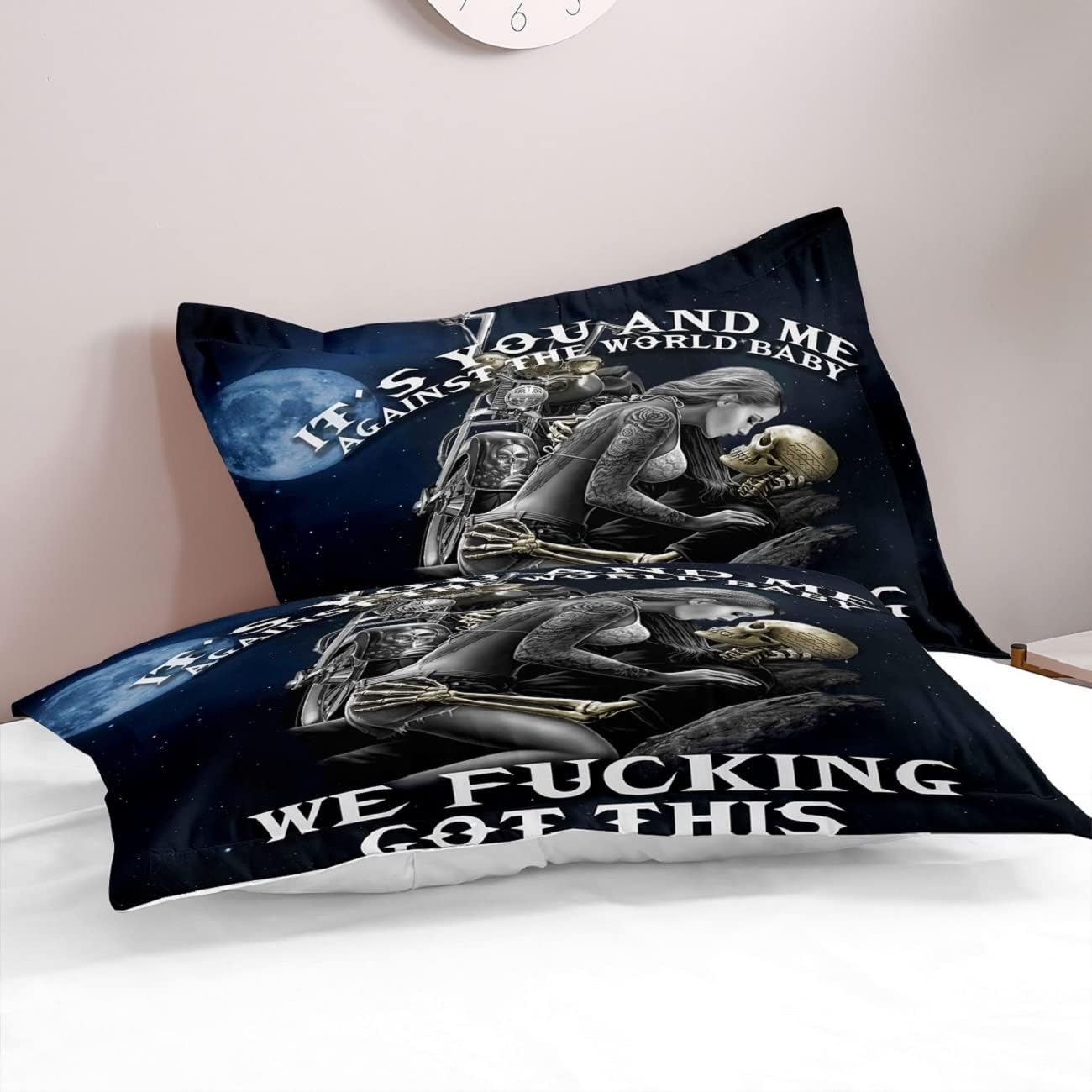 3 Piece Quilt Cover Set Queen Size Skull Dancing Bedding Set Blanket Black Style 3D Digital Printed Duvet Cover Set Home Decor 2 Pillow Cases with 1 Comforter Cover (210 * 210 Cm) (002)