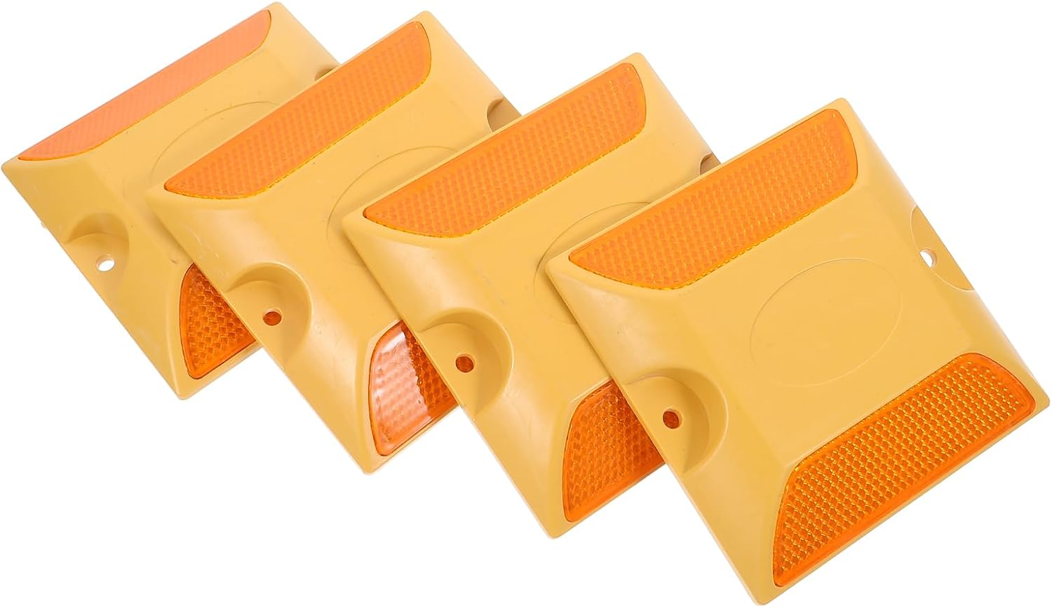 ULTECHNOVO Road Reflectors Pack of 8 | 4 by 4 Inch Street Pavement and Asphalt Stud Markers | Great for Speed Bumps, Sidewalks, Pedestrian Crossings, Freeways and Driveways | Industrial Grade Material image number 2