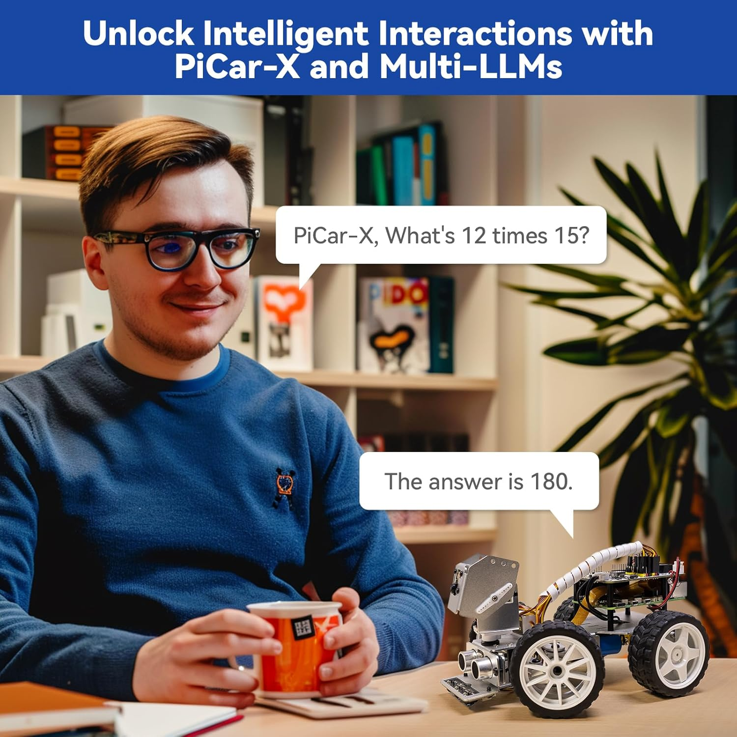 Sunfounder Picar-X AI Video Robot Car Kit for Raspberry Pi 5/4/3B+/Zero 2W, Llms Chatgpt-4O/Gemini/Grok, Voice&Video Recognition, Python, Scratch, Camera, Batterry (RPI NOT Included) image number 4