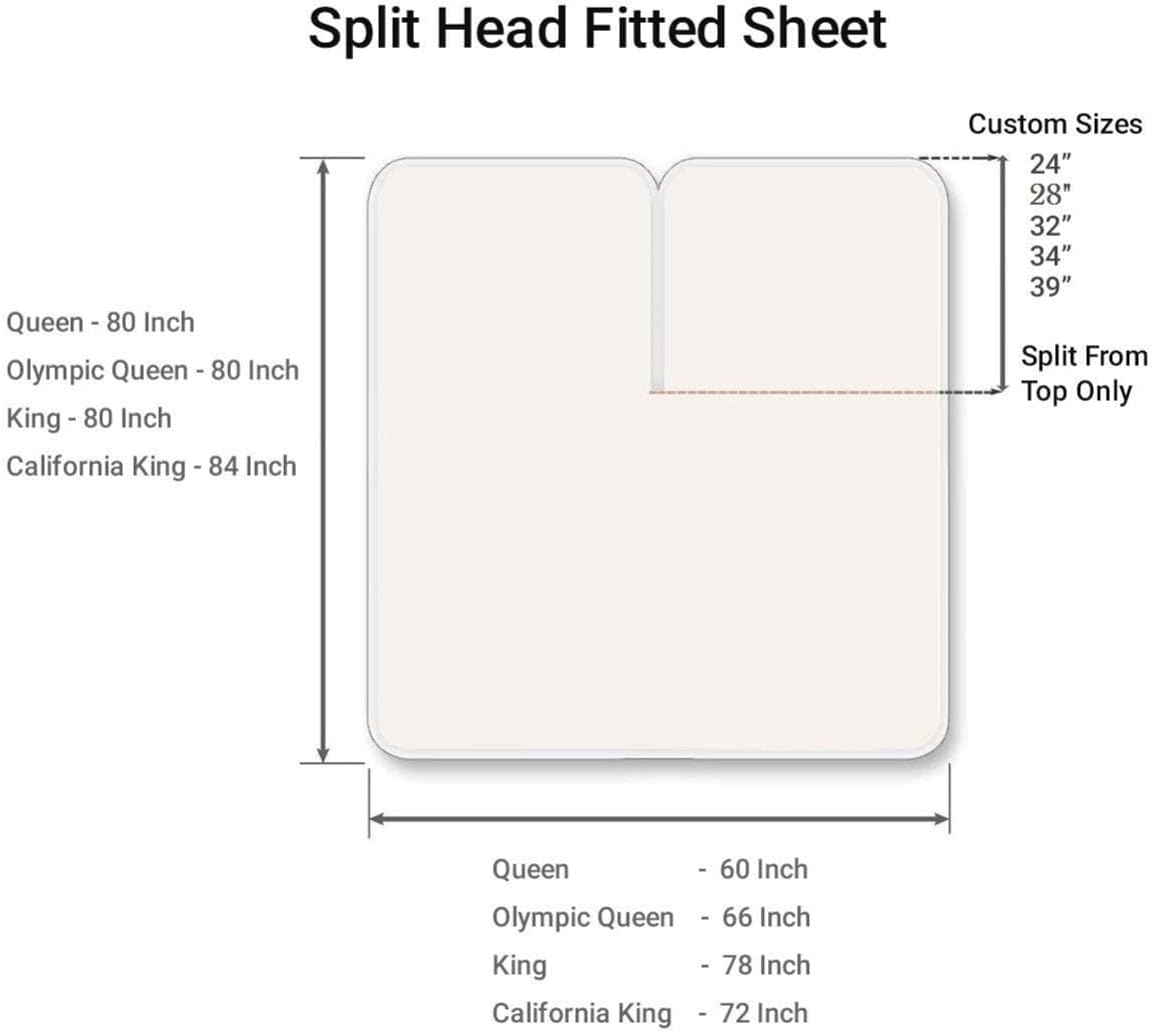 Split TOP King Sheets, 4 Piece Set - Hotel Luxury Sheets for Top Split King Bed, Super Soft Breathable and Cooling for Adjustable Mattresses 1800 Threads (Light Gray, Top Split King(28"-34")) image number 3