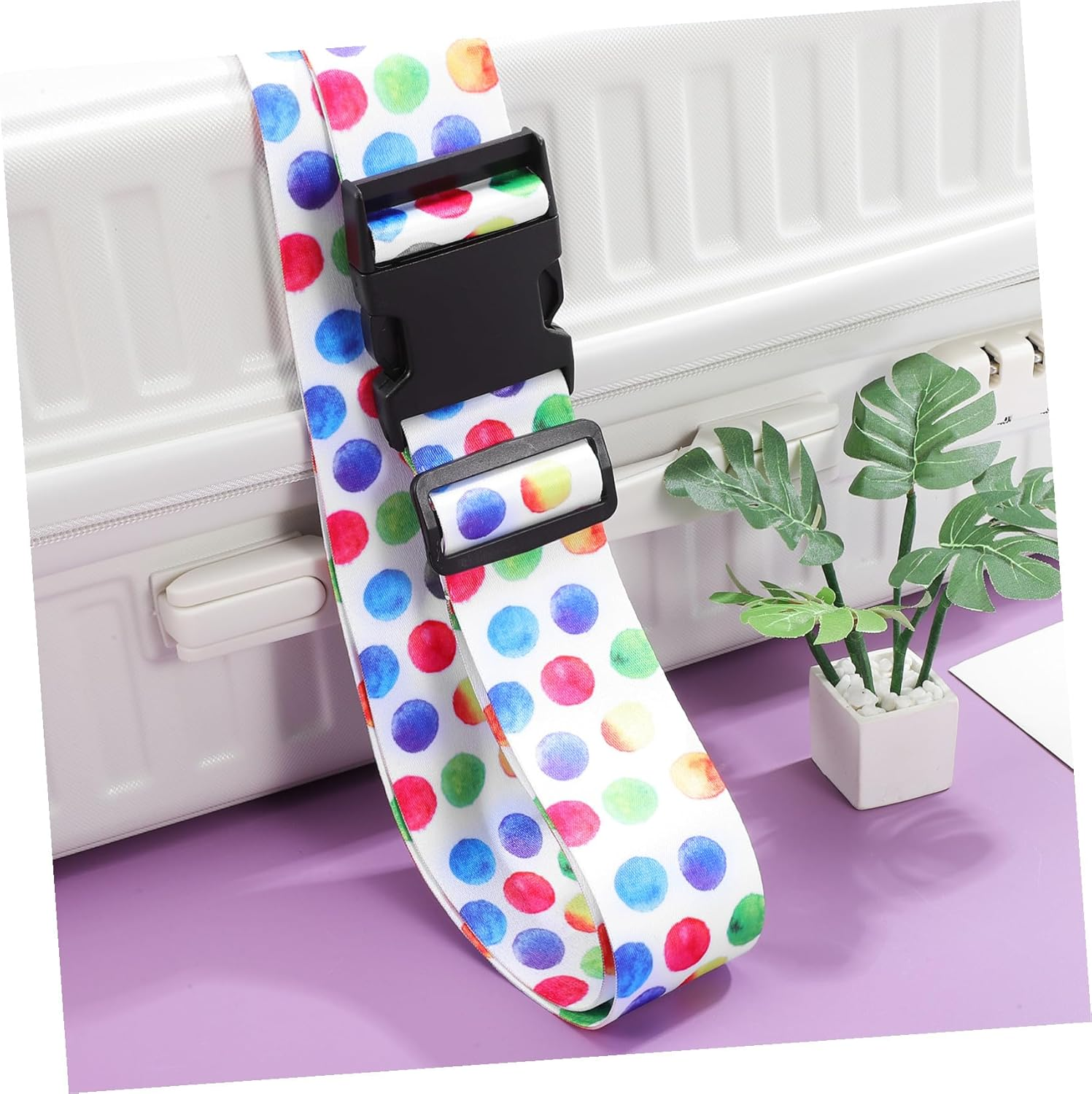 OKUMEYR Luggage Belt Blue Foldable Luggage Strap Neoprene Suitcases Portable Lock Extender Grips Lightweight Brown Travel Buckle Stretchy Polyester image number 6