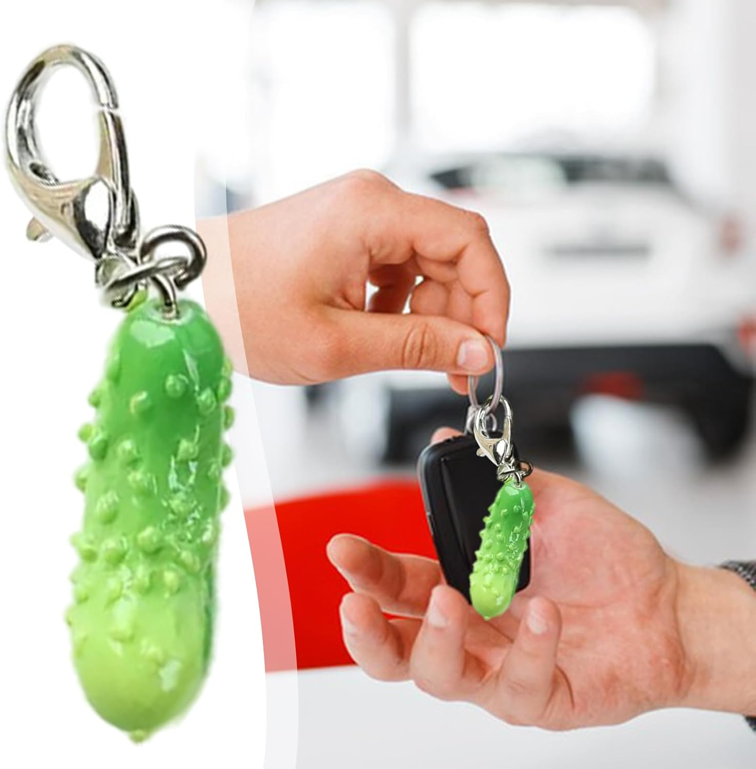Cute Bag Charm - Cute Bag Charm Keychain Decoration | Cucumber Bag Charm Emotional Support for Men Women Positive Keychain Accessories Char image number 4