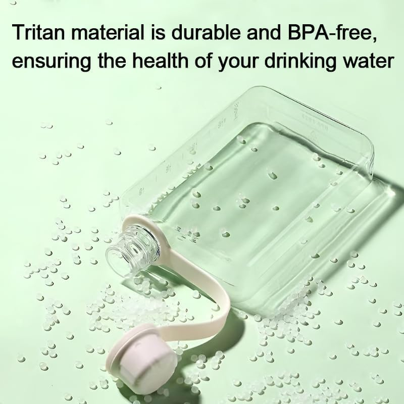 Flic-Flac Slim Travel Flask, Portable Square Water Bottle, 8.2 Oz, BPA Free Tritan, Leakproof Design, Grey, for Purse, Sports, Fitness image number 5