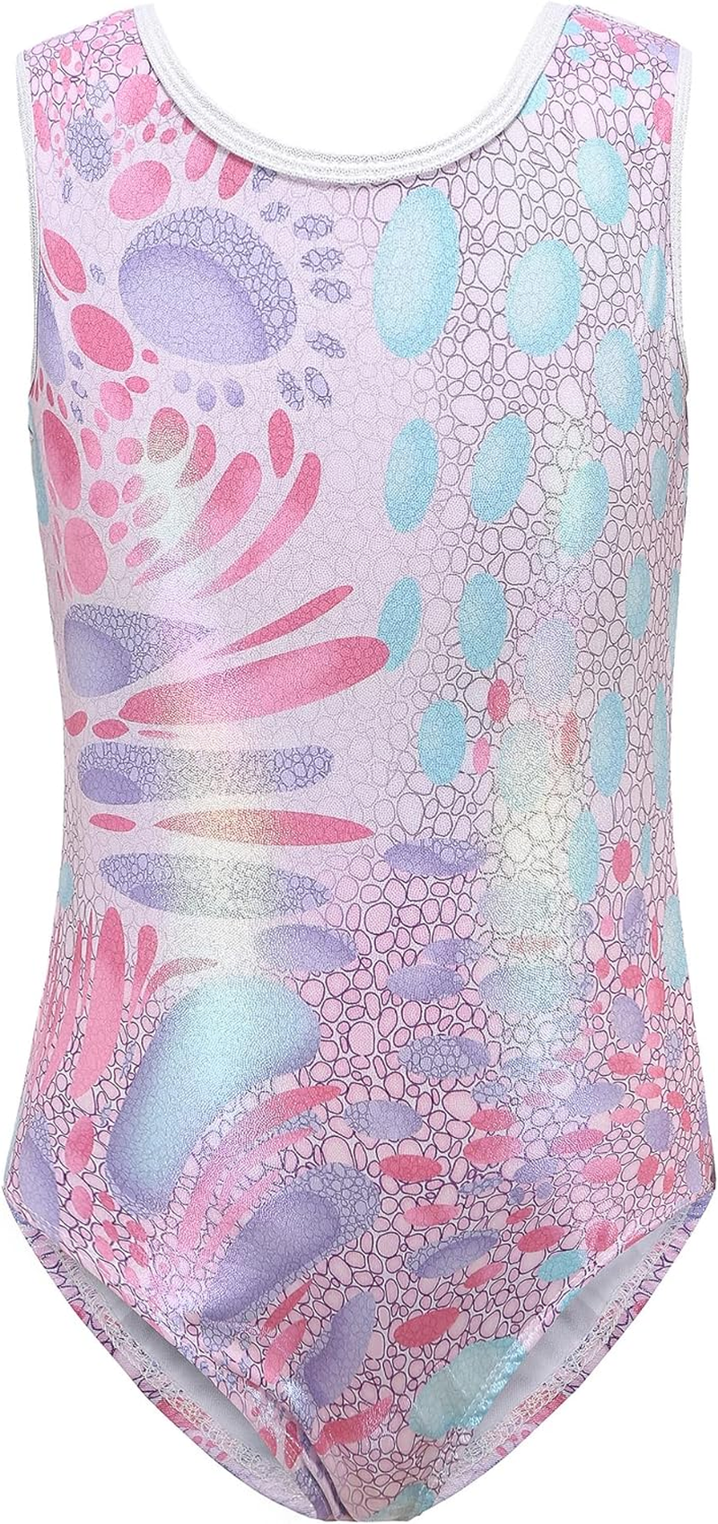 KEOYA Gymnastics Leotards for Girls Gradient Color Sparkle Dance Leotard Sleeveless Dancewear Athletic Ballet Leotards Kids