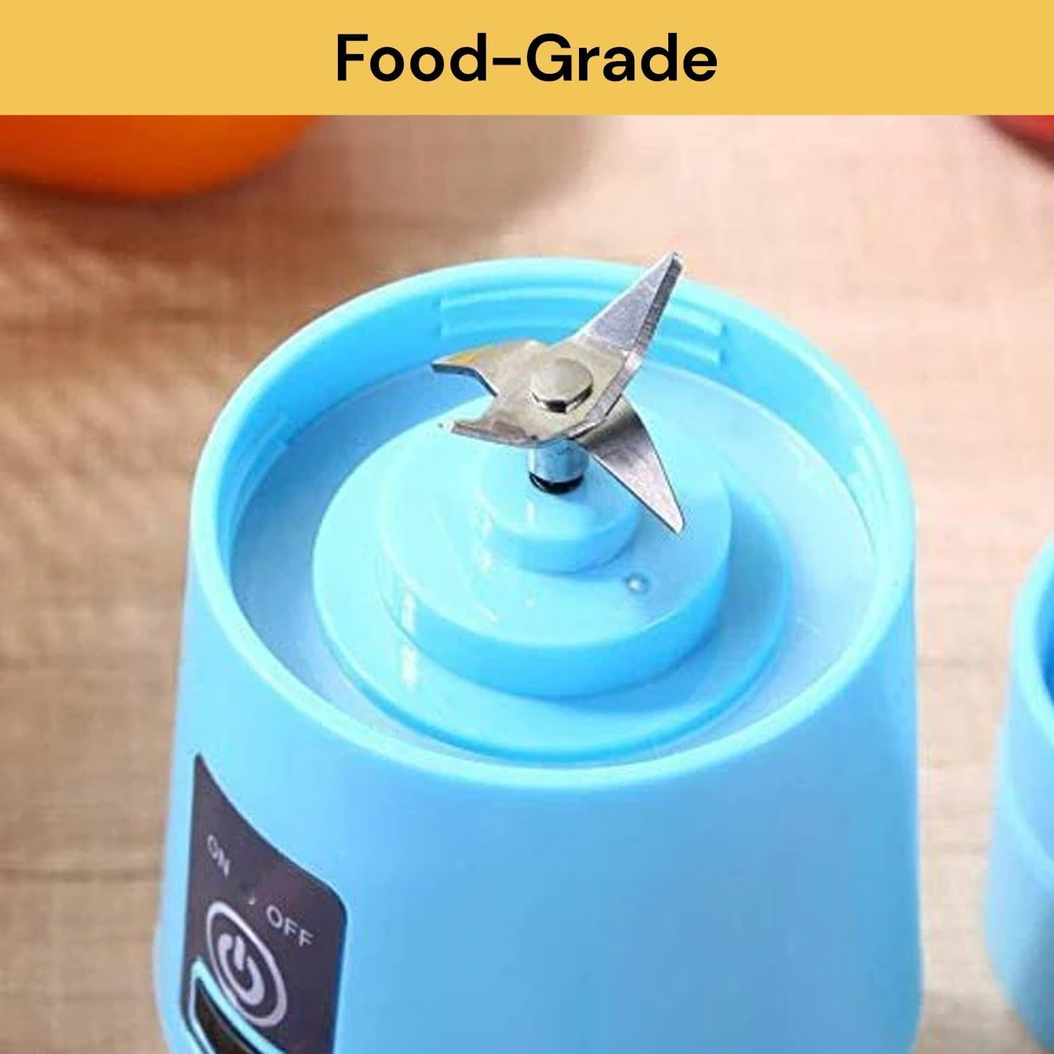 EZONEDEAL Electric USB Rechargeable Juicer Blender for Smoothies, 380Ml Juicer Cup Mini Portable Blender, Smoothie Blender for Shakes Fruit Vegetable Cutter Drink Bottle Kitchen Accessories (Blue) - Pink image number 5