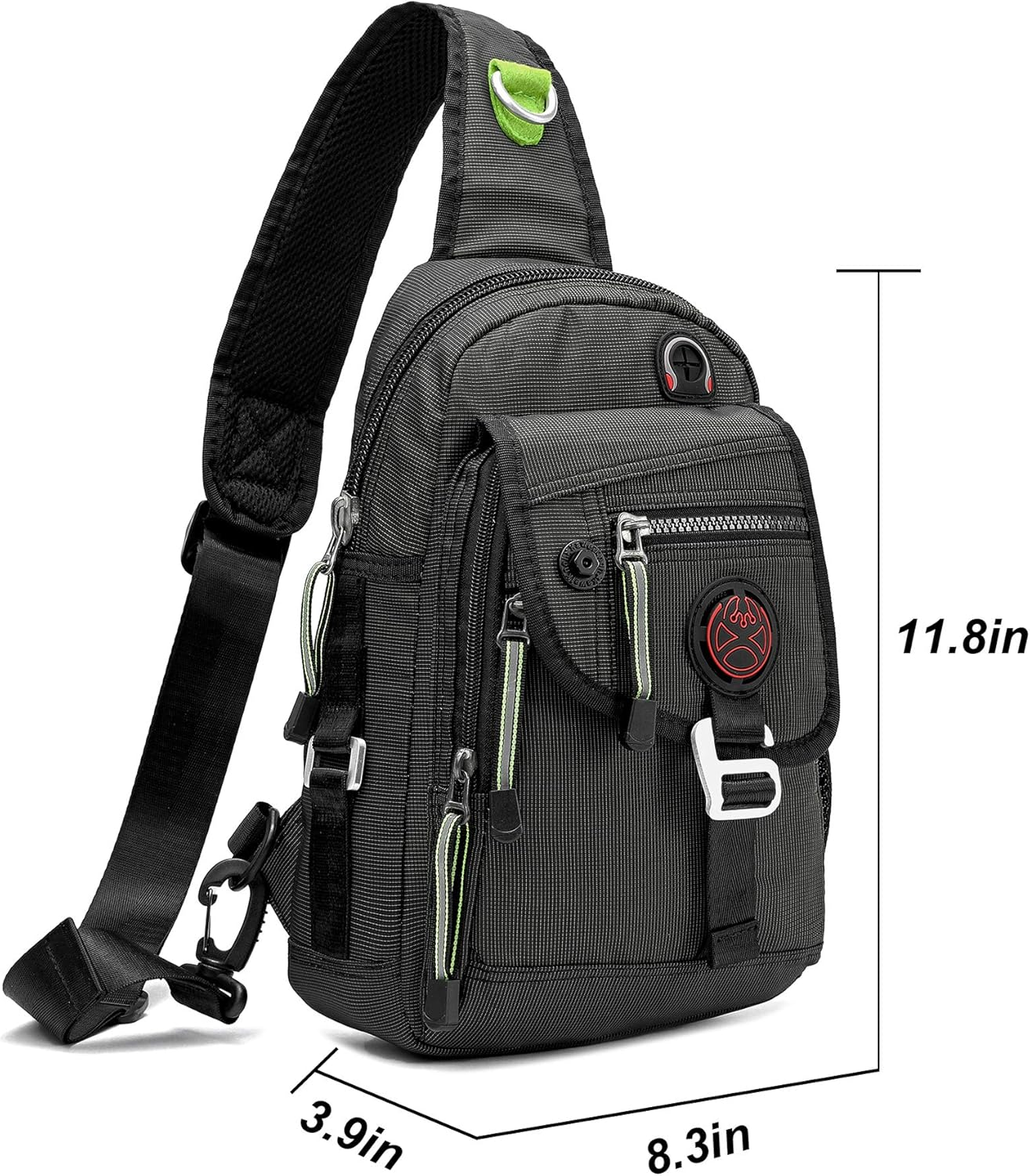 Nicgid Sling Bag Chest Shoulder Backpack Shoulder Bags for Ipad Tablet Outdoor Hiking Men Women - Dark Green image number 4