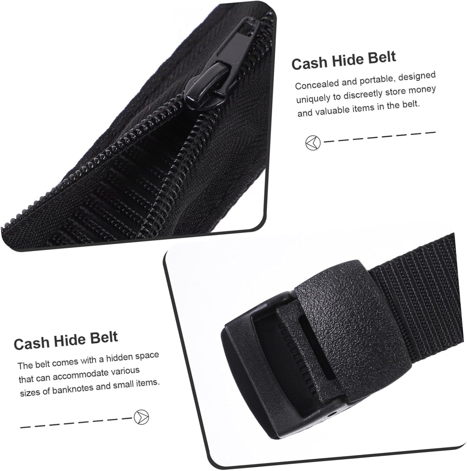 Hidden Stash Belt Money Belt for Travel Secrete Cash Hide Waistband Portable Money Safe for Men