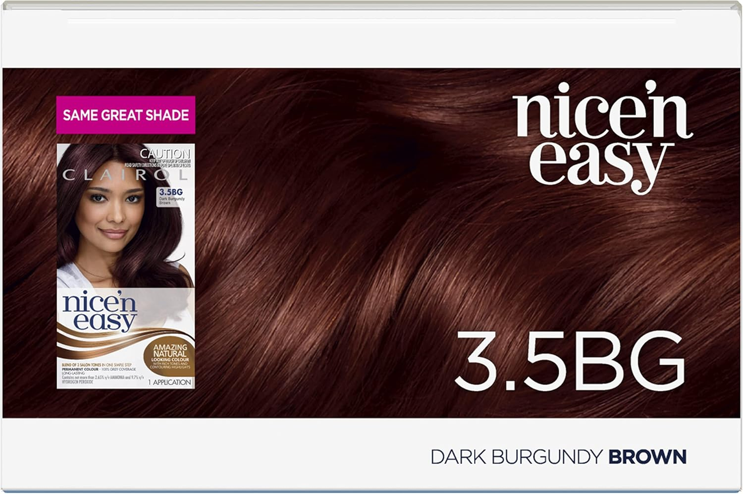Clairol Nice 'N Easy Permanent Colour 3.5BG Natural Dark Burgundy (Pack of 3) image number 1