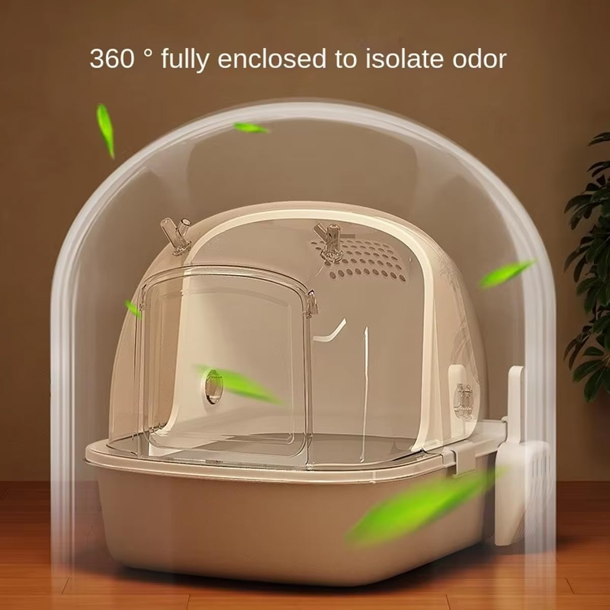 AIMALL Cat Litter Box, Oversized Fully Enclosed Toilet, Odor-Control with Easy Drawer Access, 20.5 X 16.5 X 12.8 Inches - Grey image number 2