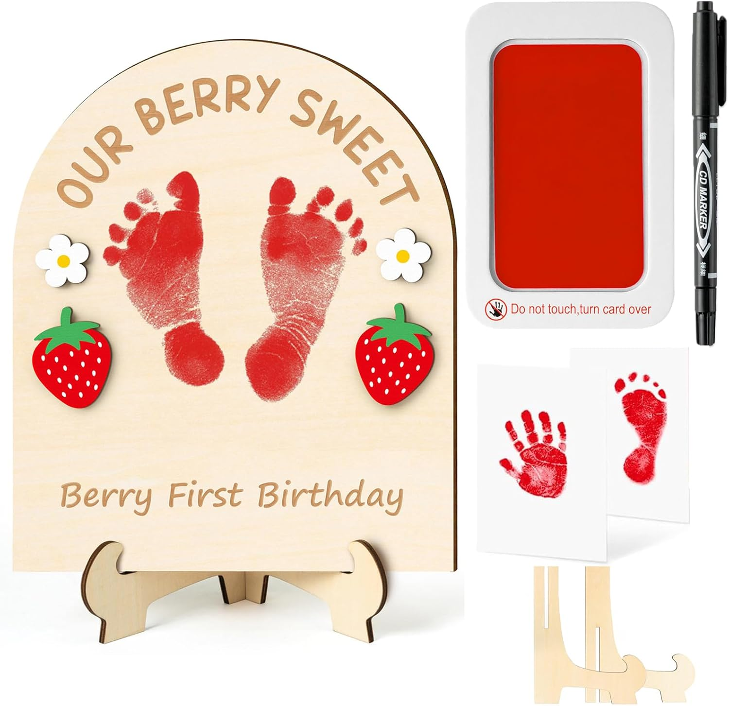 Inkless Hand & Footprint Keepsake Kit, Clean Touch 3D Impression for Newborn Memories, DIY Wooden Frame Included image number 5