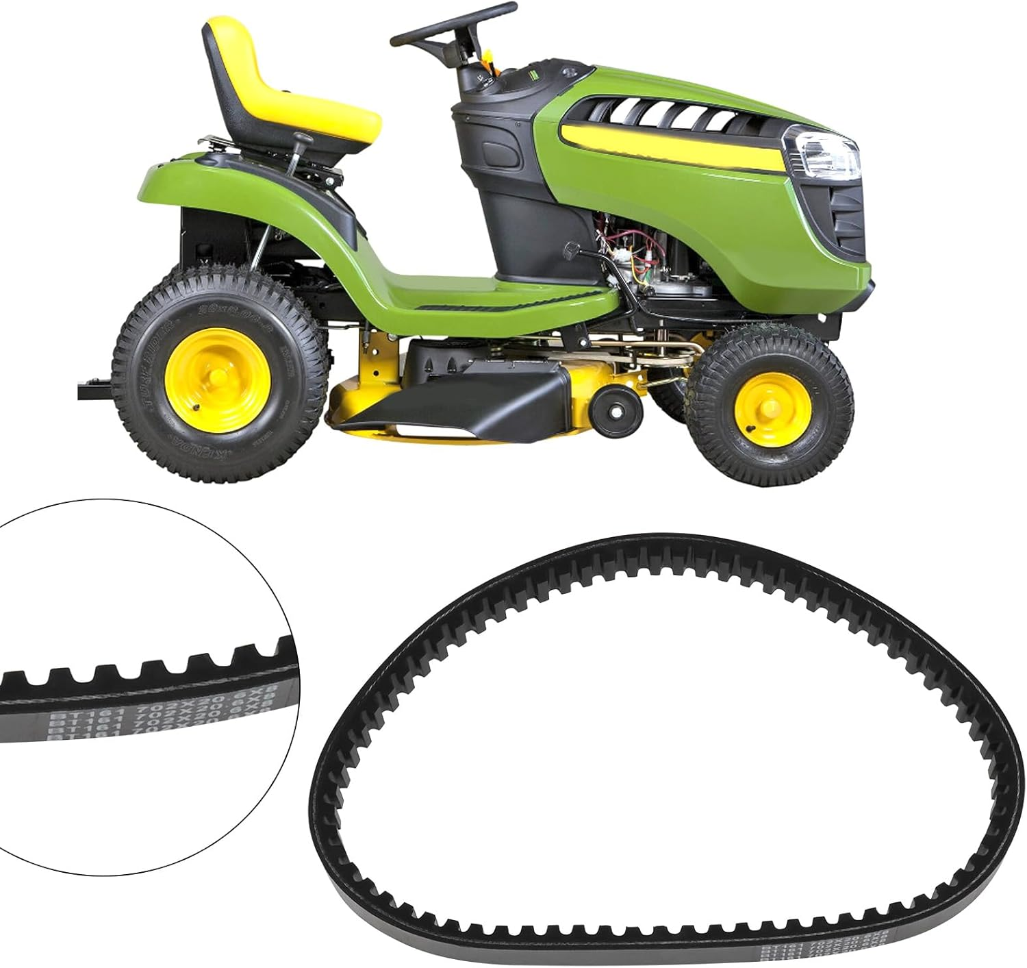 SG Store 1X Lawn Mower Belt GT37419 Replacement Part AUC13704 Transmission Belt MIA12479 Compatible with John Deere D105 E100 X105 X106 Lawn Mower 702X20.6X8Mm