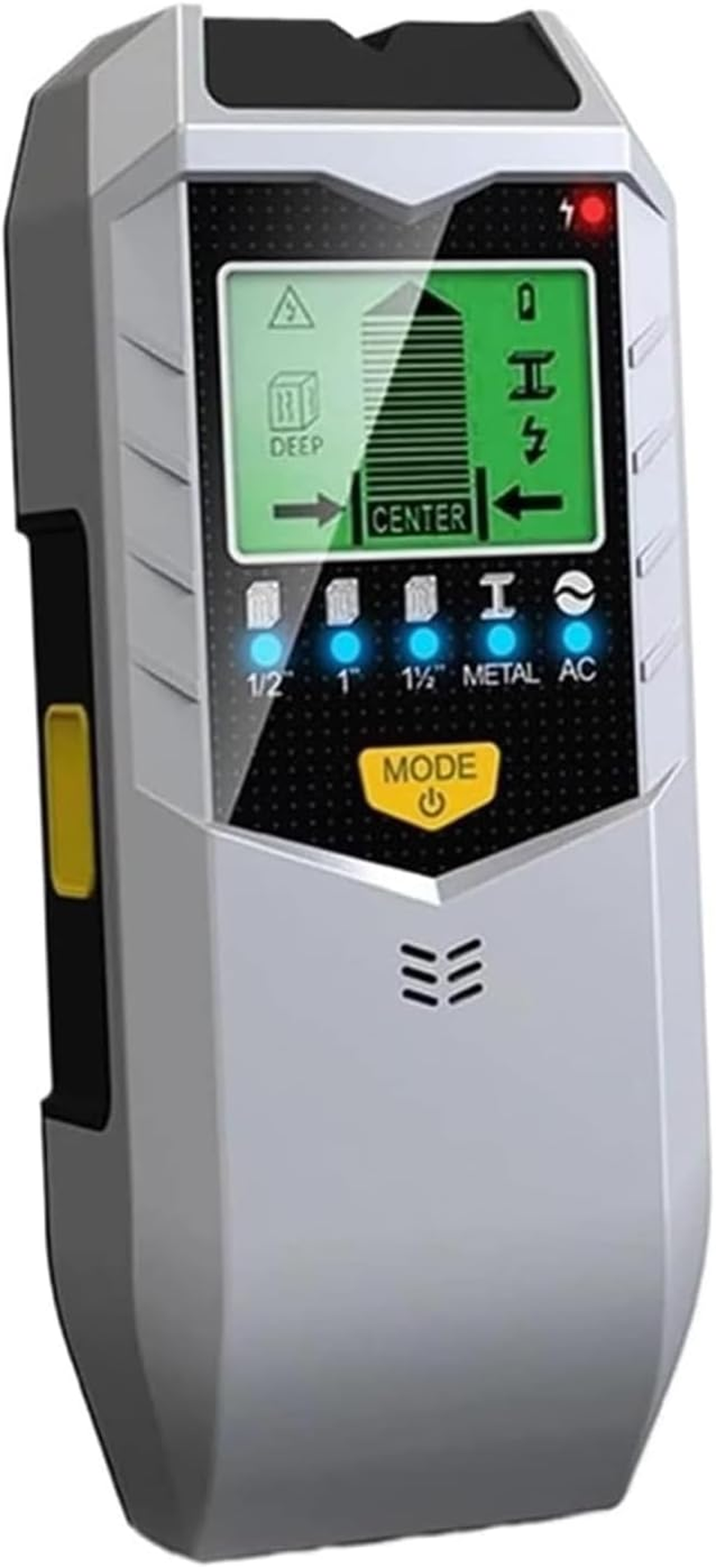 Stud Finder Wall Scanner,5 in 1 Multifunction Stud Detector Electronic Detector with Audio Alarm and LCD Display for the Center and Edge of Wood, AC Wire, Metal and Studs Detection (Yellow)