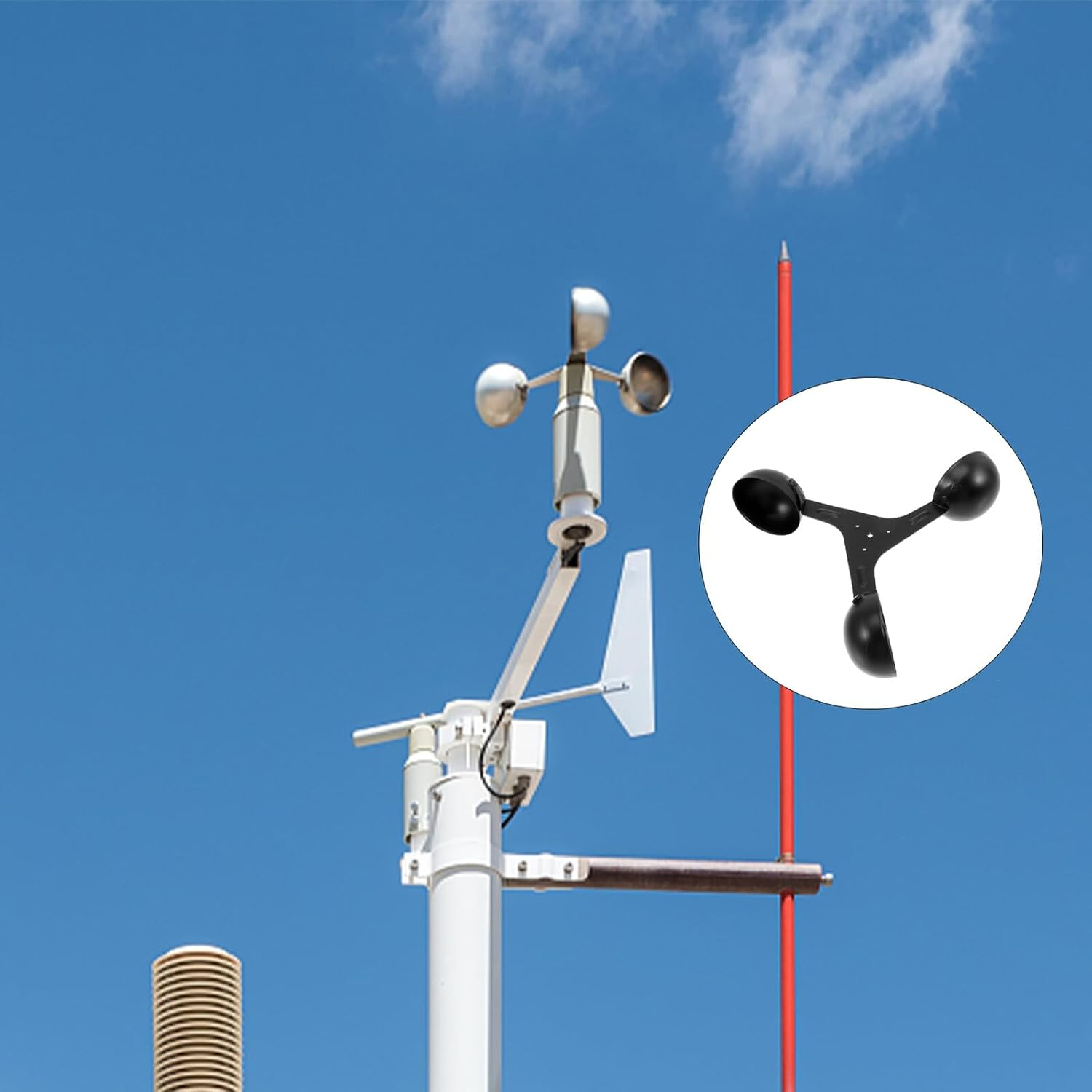 Professional Anemometer Wind Speed Sensor Replacement Cup with Lightweight Aluminum Alloy Shell for Accurate Airflow Measurement and Wind Navigation image number 1