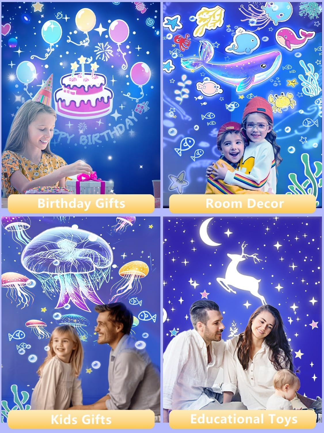 21 Set of Films Ceiling Projector Kids Light, Unicorn Star Night Light Projector, Light Projector for Kids Room, Girls Bedroom, 360&deg; Rotating, Birthday, Christmas, Gifts image number 3