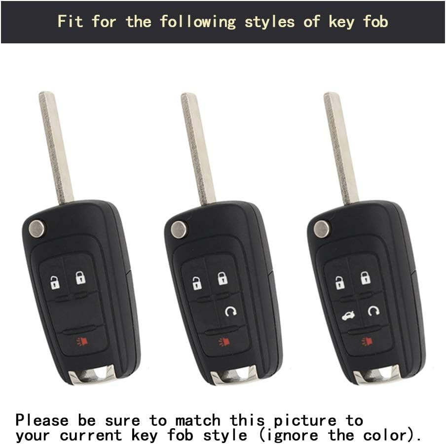 TANGSEN Flip Key Fob Cover for Buick Allure Cascada Enclave Encore Lacrosse Regal Verano Chevy Camaro Caprice Cruze Equinox Impala Malibu Orlando Sonic SS GMC Terrain 4 5 Button Keyless Entry Remote image number 1