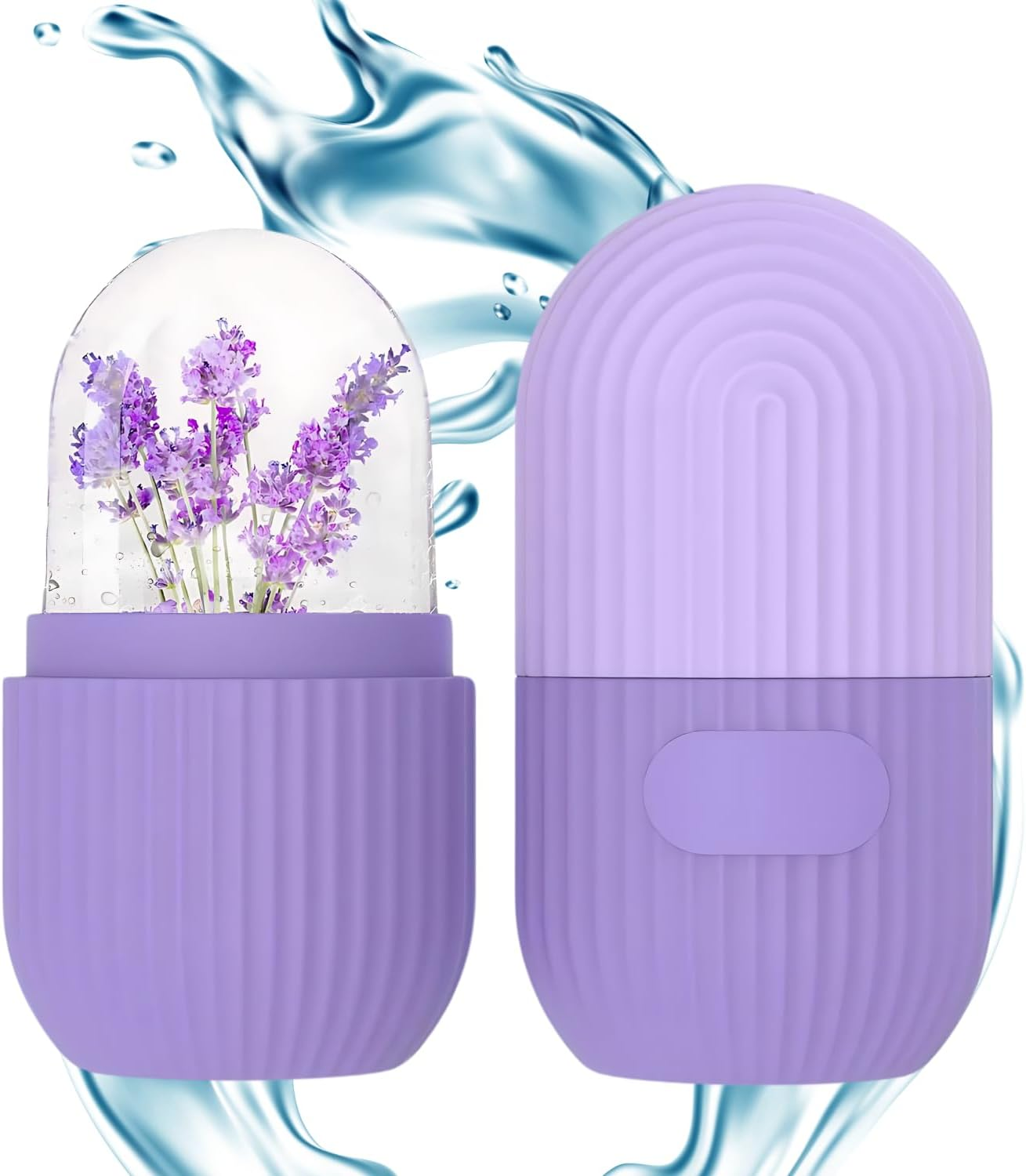 EZONEDEAL Ice Cube Roller Massager for Face, Eyes and Neck Naturally Conditioning and Skin Care, De-Puff Eye Bags, Reduce Migraine Pain, Shrink Pores anti Wrinkle Reusable Massage Silicone Ice Mold (Pink)