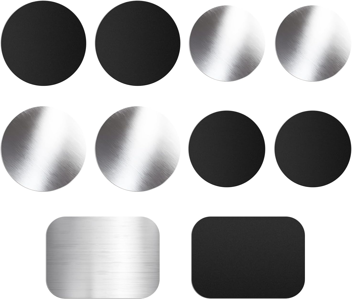 RUPEWA 10PCS Metal Plate for Smartphone, 5 Black 5 White Metal Plate with Strong Adhesive Sticker for Magnetic Car Phone Mount Holder image number 1