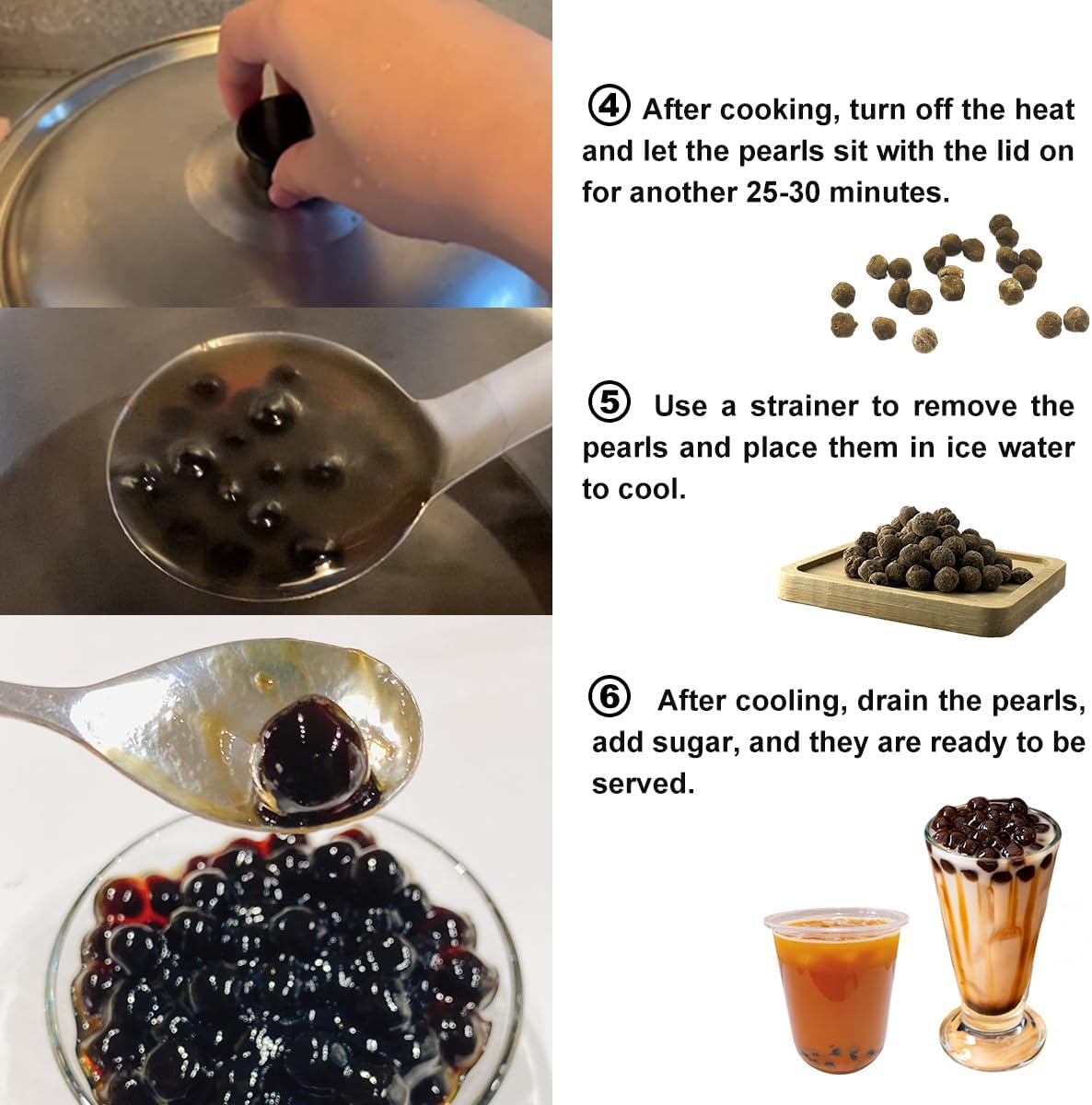 Miboba 1KG Large Black Tapioca Boba Pearls for Bubble Tea, Tapioca Pearl Perlas De Boba Tapioca Balls Pearls Large Boba - 35.25Oz image number 2
