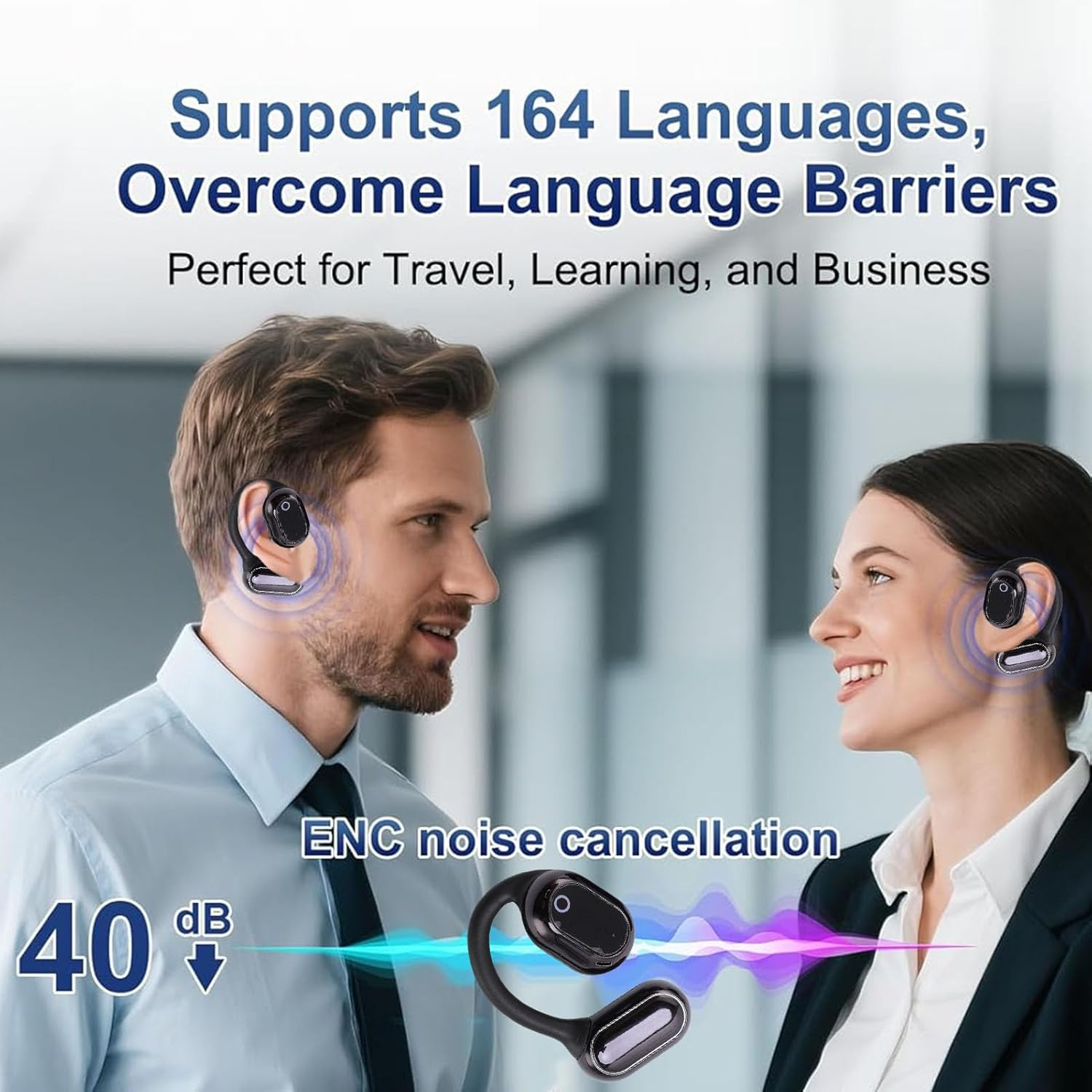 Sxhlseller AI Translation Earbuds, 164 Languages Real Time Translating Headphone with APP, Charging Case, IPX4, 3 in 1 BT5.4 Wireless Stereo Earbuds for Travel and Business image number 1