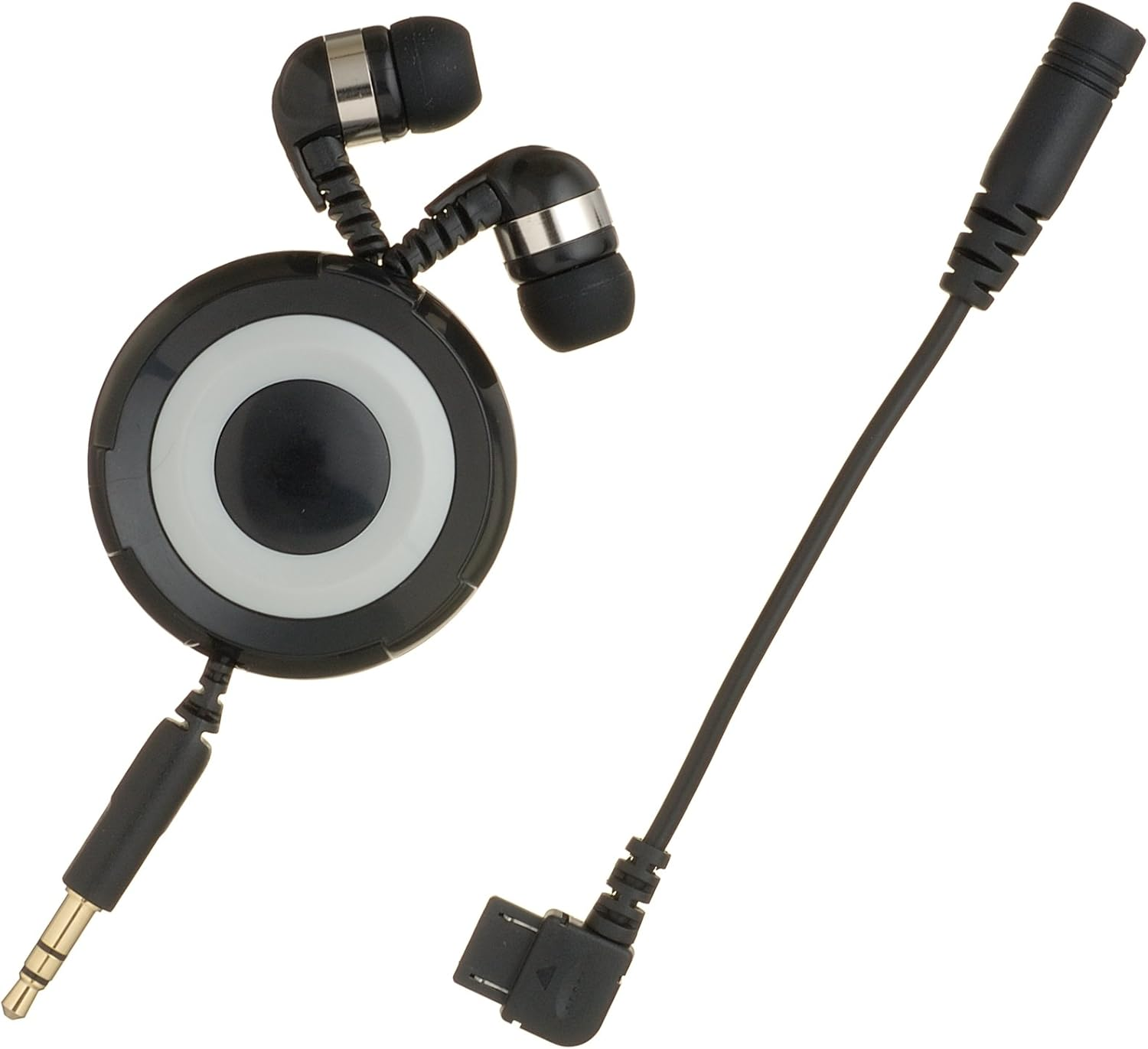 Yazawa MEP205BK Cord Reel Earphone with Flat Cord Black