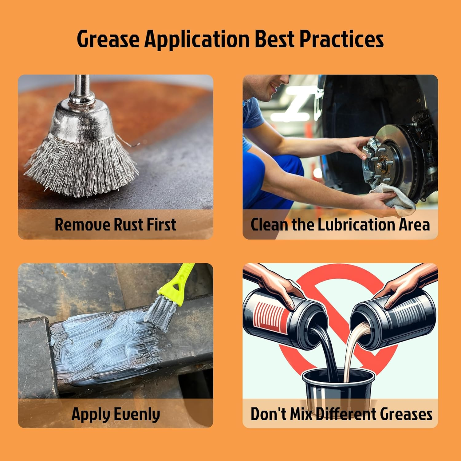 Multi Purpose White Lithium Grease 3.52 Oz for Automotive Brake Calipers Door Hinges Bike Bearings Tracks High Temp Heavy Duty NLGI 2 Lubricant Protects against Rust and Corrosion (100G) image number 4