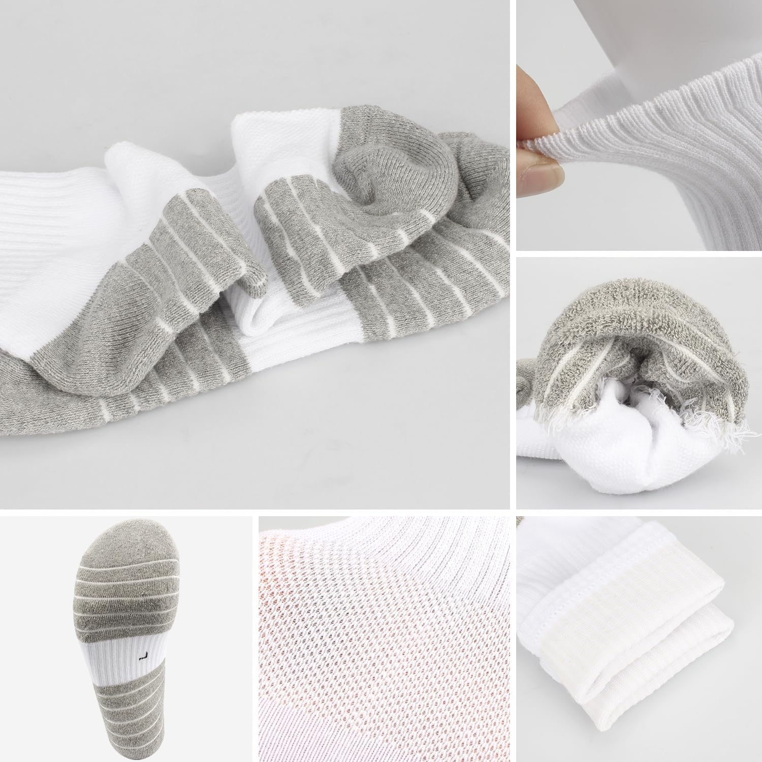 COZY CORE 6 Pairs Athletic Socks Cotton Cushioned Crew Running Socks for Men/Women,Sport Calf Socks Performance Cushioned & Breathable for Running Sports Training Hiking Gym Tennis image number 6