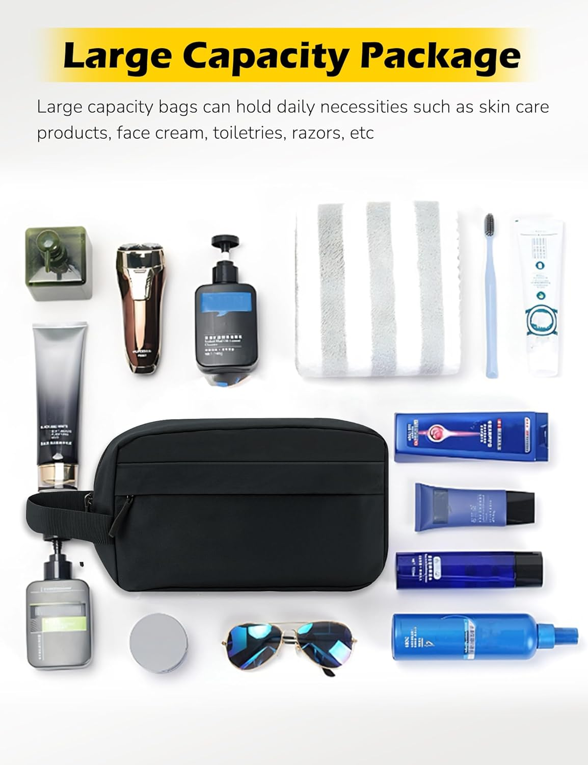 Toiletry Bag for Men, Hanging Cosmetic Bag Travel Accessories, Travel Essentials Shaving Dopp Kit, Mens Travel Bag Toiletries Organizer Case for Business Trips Swim Camping (Green) image number 6