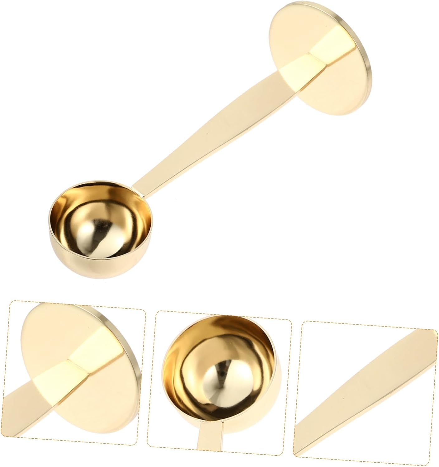 ASAKKURA 2Pcs Coffee Spoon Measuring Scoop for Ground Espresso Powder Hammer Tamper for Dosing Cup - Rose Gold image number 3