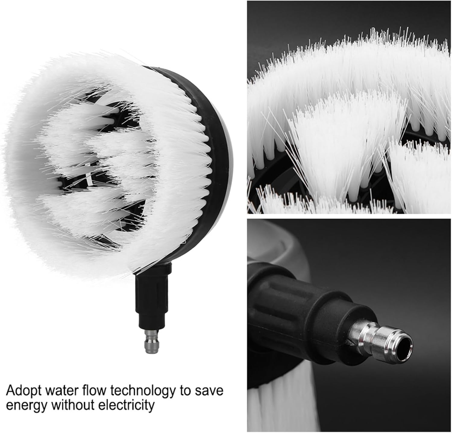 Wash Brush, Energy Saving Water Technology, PP Brush Hair, for High Pressure Washer Vehicles and Boats with Quick Disconnect Connector Painted Surfaces Flat Surfaces image number 1