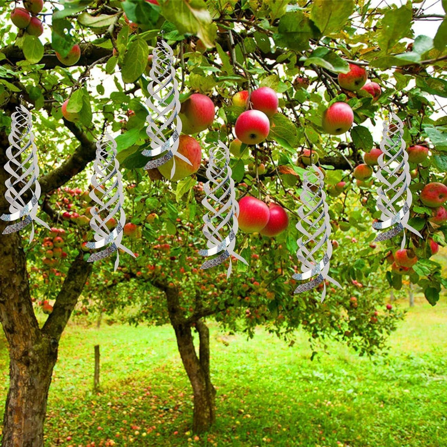 4-Piece Silver Reflective Anti-Bird Repellent Spinners, Anti-Bird Spiral Reflector Scare Tool for Garden, Balcony & Porch, Flashing Decorative Deterrent image number 1