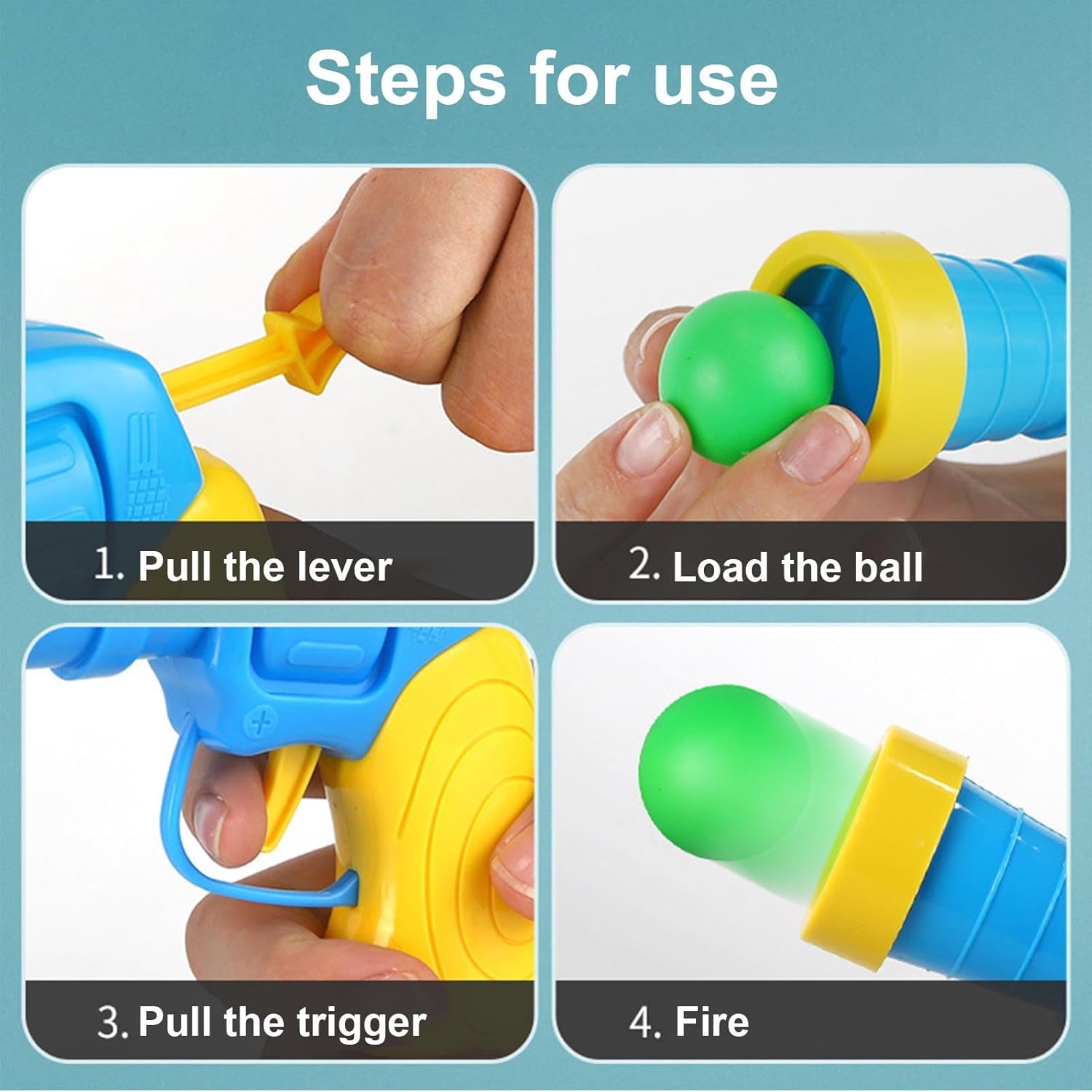 KASESSS 2Pcs Cat Toy Plush Ball Launching Gun, Training Cat Ball Launcher, Shooting Gun Plush Ball for Cat, Interactive Cat Toy Balls, Cat Toys Balls Launcher for Cat Exercise Chasing with 50 Pc Balls image number 5