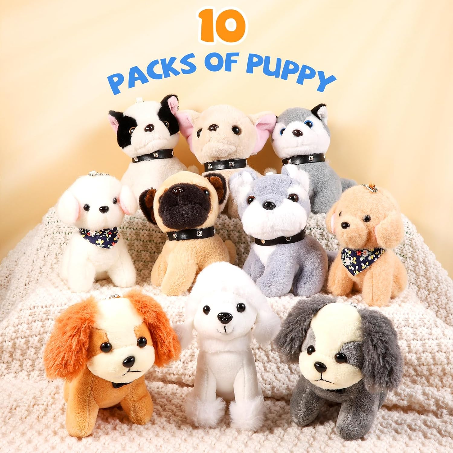 Niceup 10 Pcs Small Plush Dogs for Party Bag Fillers, 5 Inch Stuffed Puppy Toys for Adopt a Puppy Party Favors, Kids Birthday Party Goodie Bags Gifts