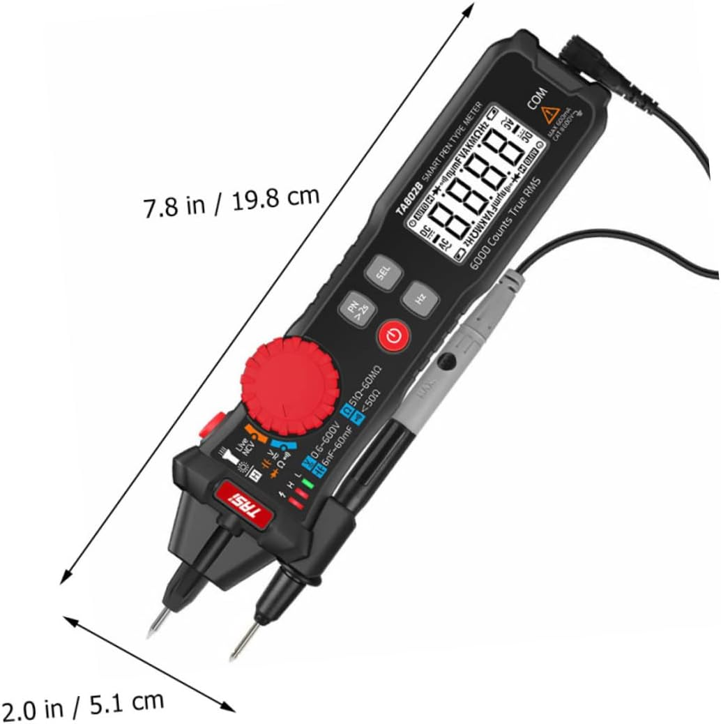 Jojofuny Pen Type Multimeter Portable Digital Auto Multimeter Ohm Volt Current Tester Pen Electrician Tool Small Compact Auto-Ranging for Electrical Testing image number 5