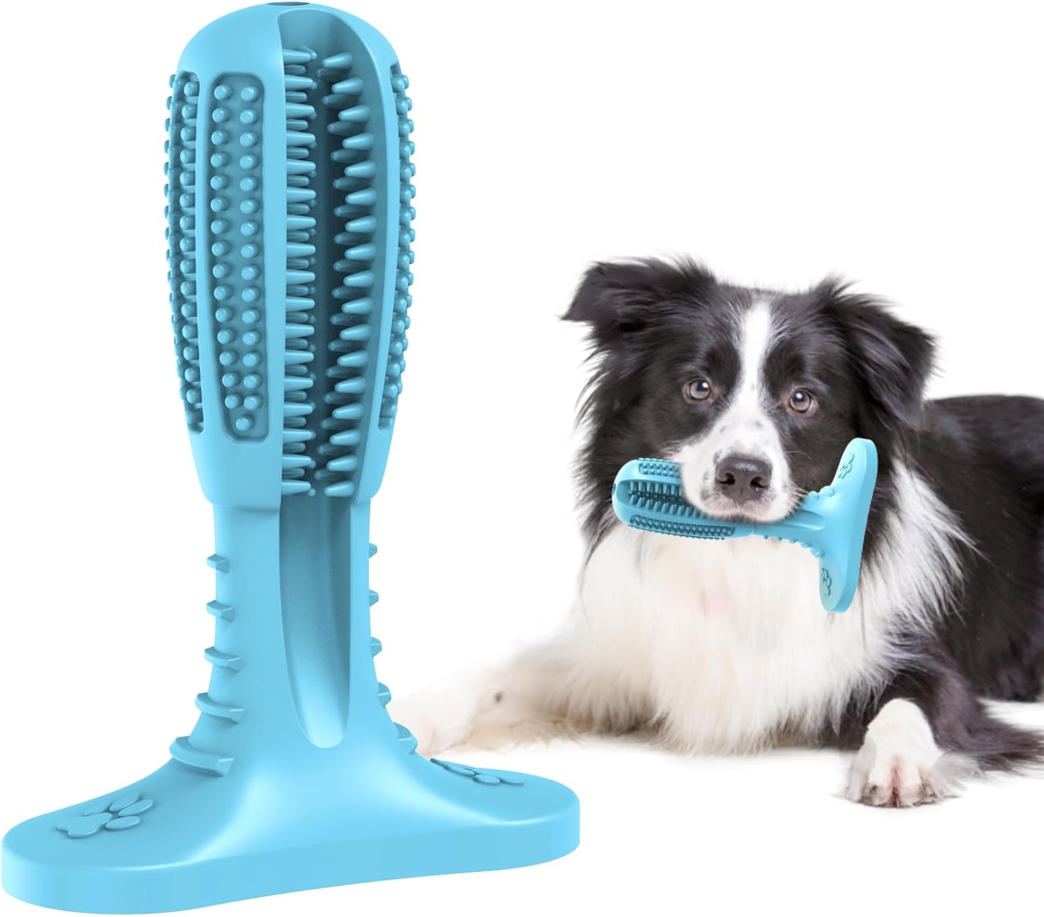 HETOO Dog Toy, Chew Toy for Dogs, Puppies, Teeth Cleaning Dog Toy for Medium Dogs, Teeth Grinding Bar, Rubber Dog Toys (Blue)