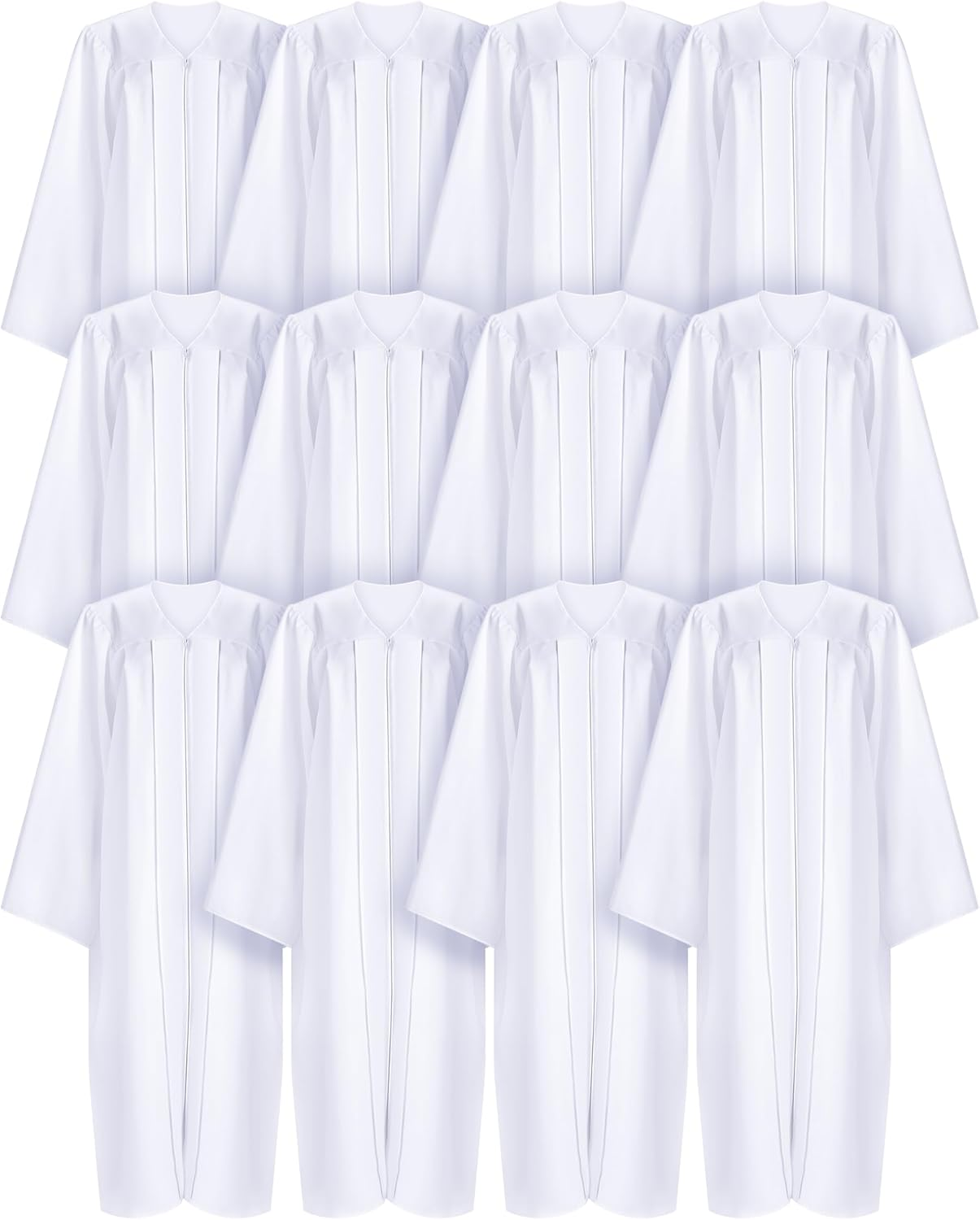 Toulite 12 Pcs Unisex Matte Choir Robes for Church White Baptism Gown Confirmation Pulpit Pastor Judge Costume Adults image number 5
