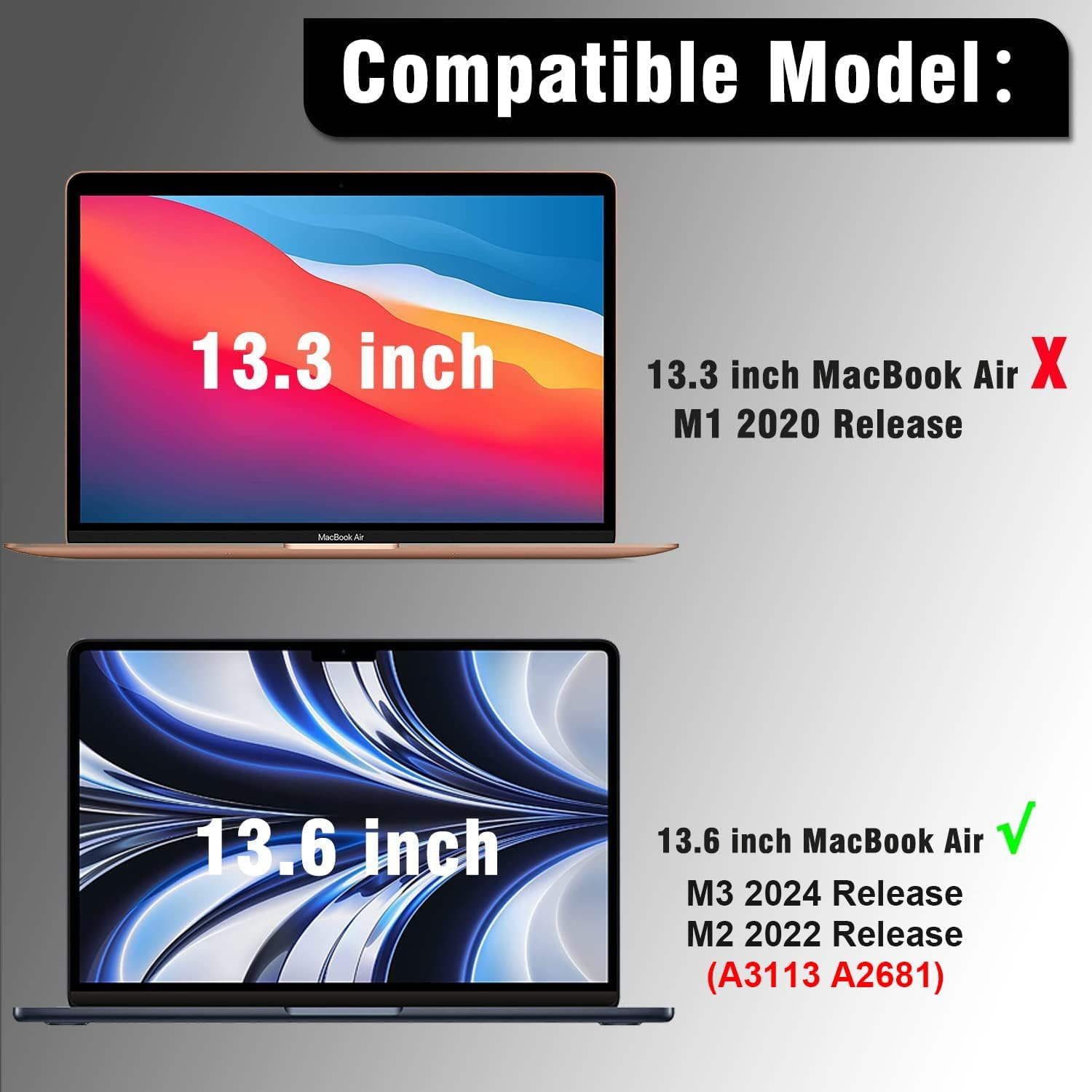 T Tersely 2-Pack Matte PET Screen Protector for Macbook Air 13.6-Inch (2022/2024, M2/M3) image number 3