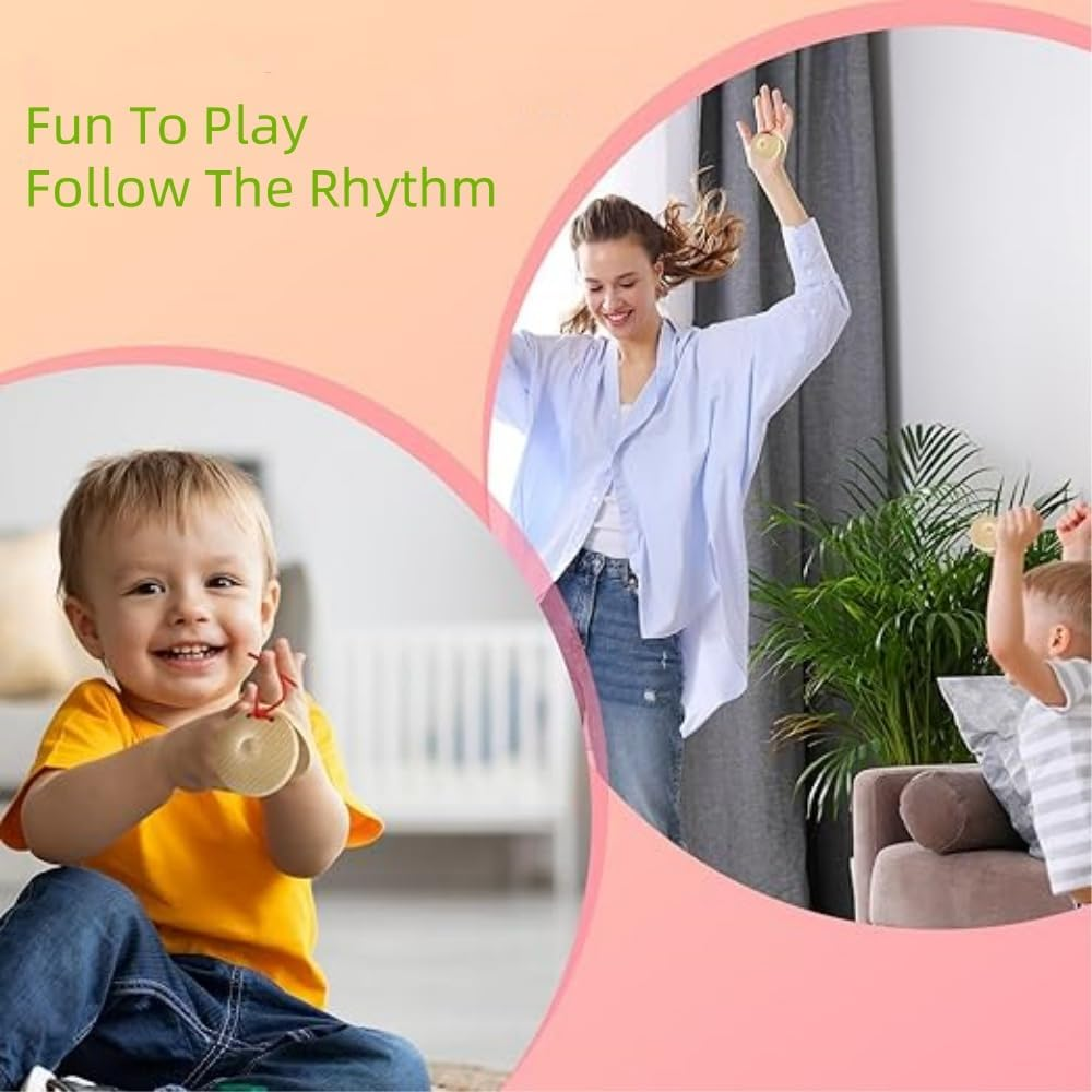 Jindizi Musical Castanets Instrument, 6Pcs Wooden Castanets Castagnette Castanets for Adults Small Fish Castanets Teaching Instrument Percussion Castanets Castanets Castanets Bulk Castanets image number 5